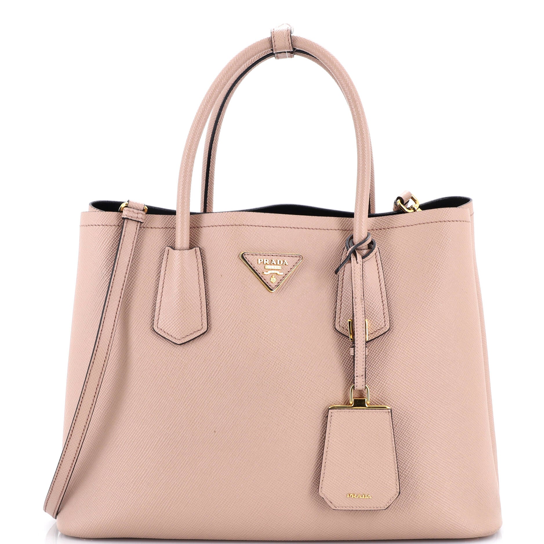 Cuir Double Tote Saffiano Leather Medium