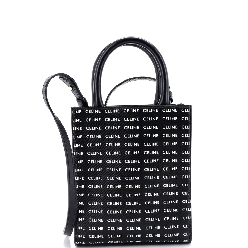 Vertical Cabas Tote All Over Logo Print Leather Mini