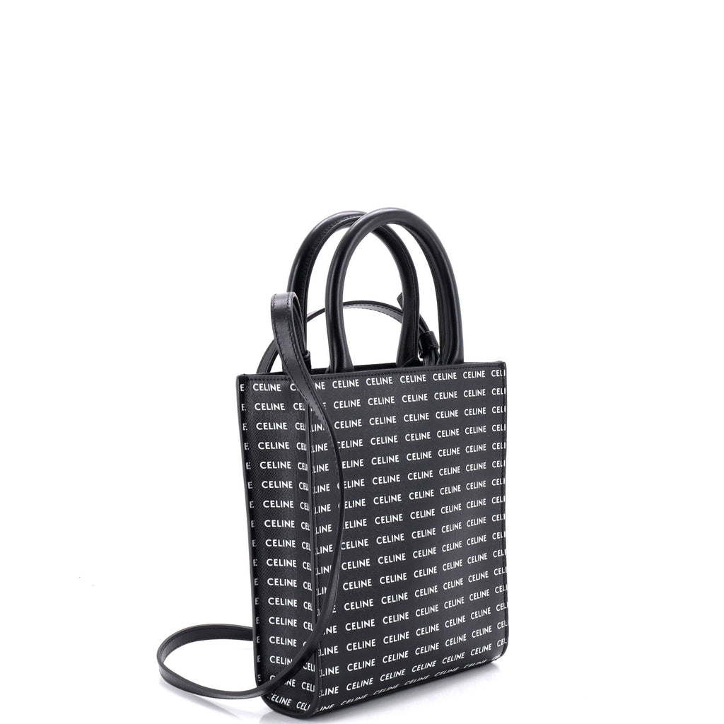 Vertical Cabas Tote All Over Logo Print Leather Mini