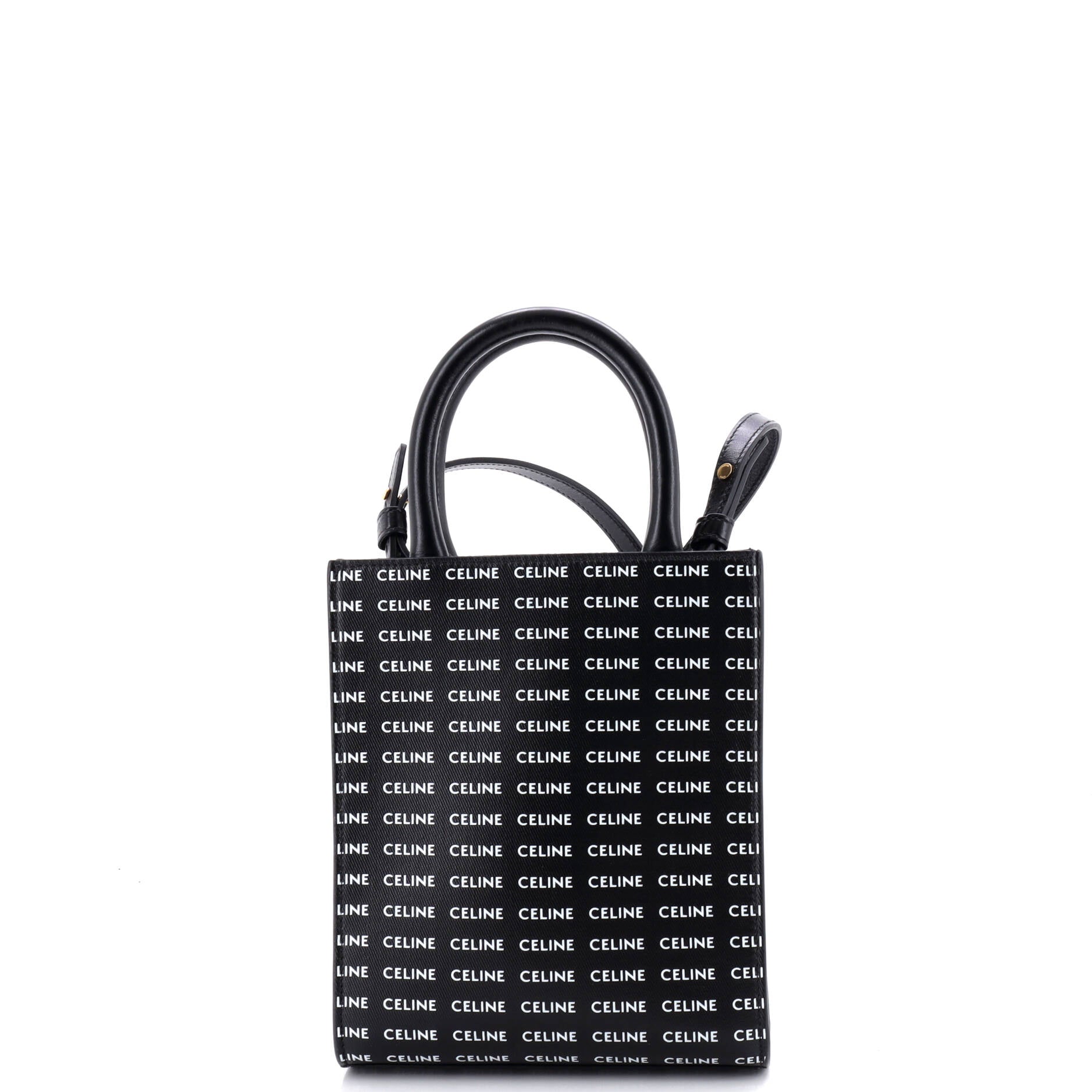 Vertical Cabas Tote All Over Logo Print Leather Mini