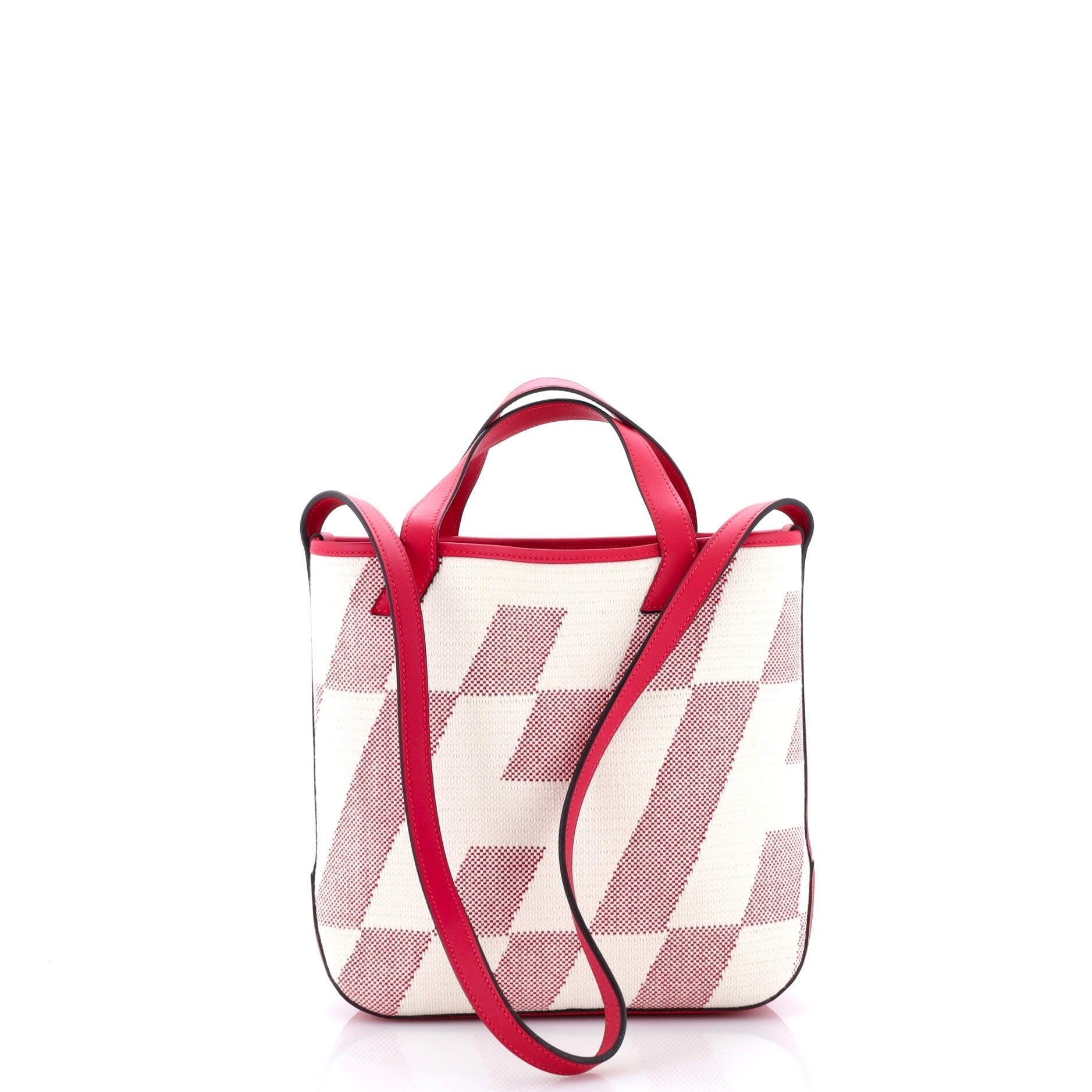 Cabas H en Biais Tote Canvas with Leather 27