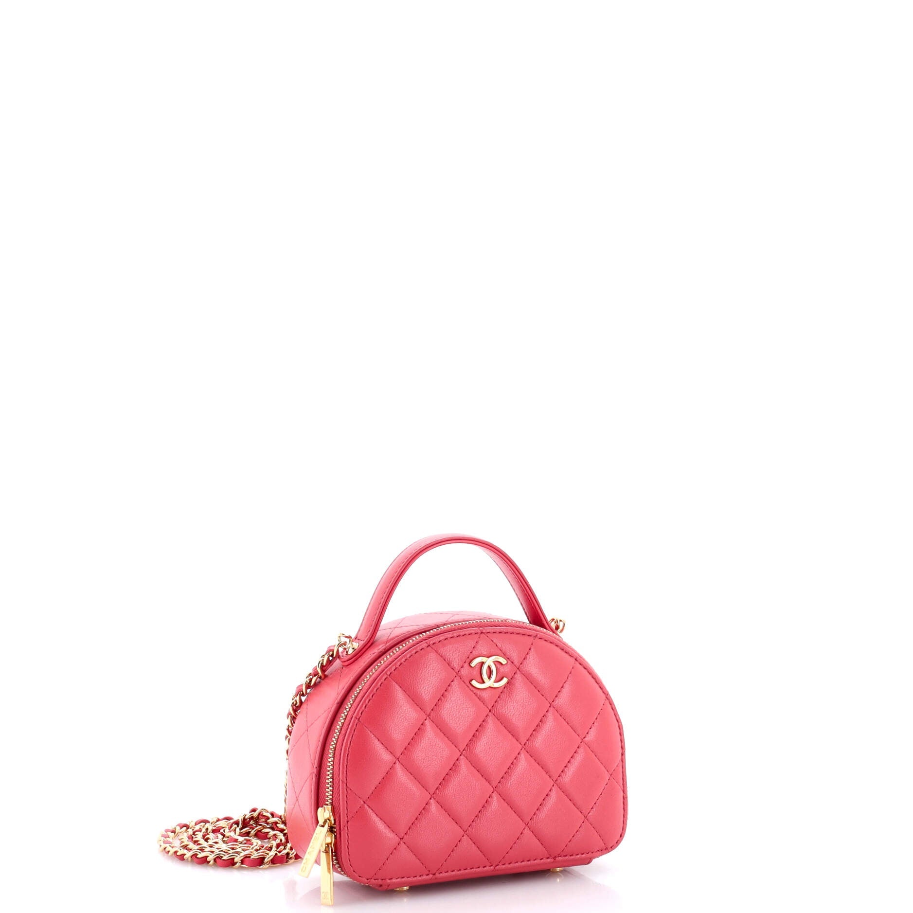 Chic Riviera Vanity Case with Chain Quilted Lambskin
