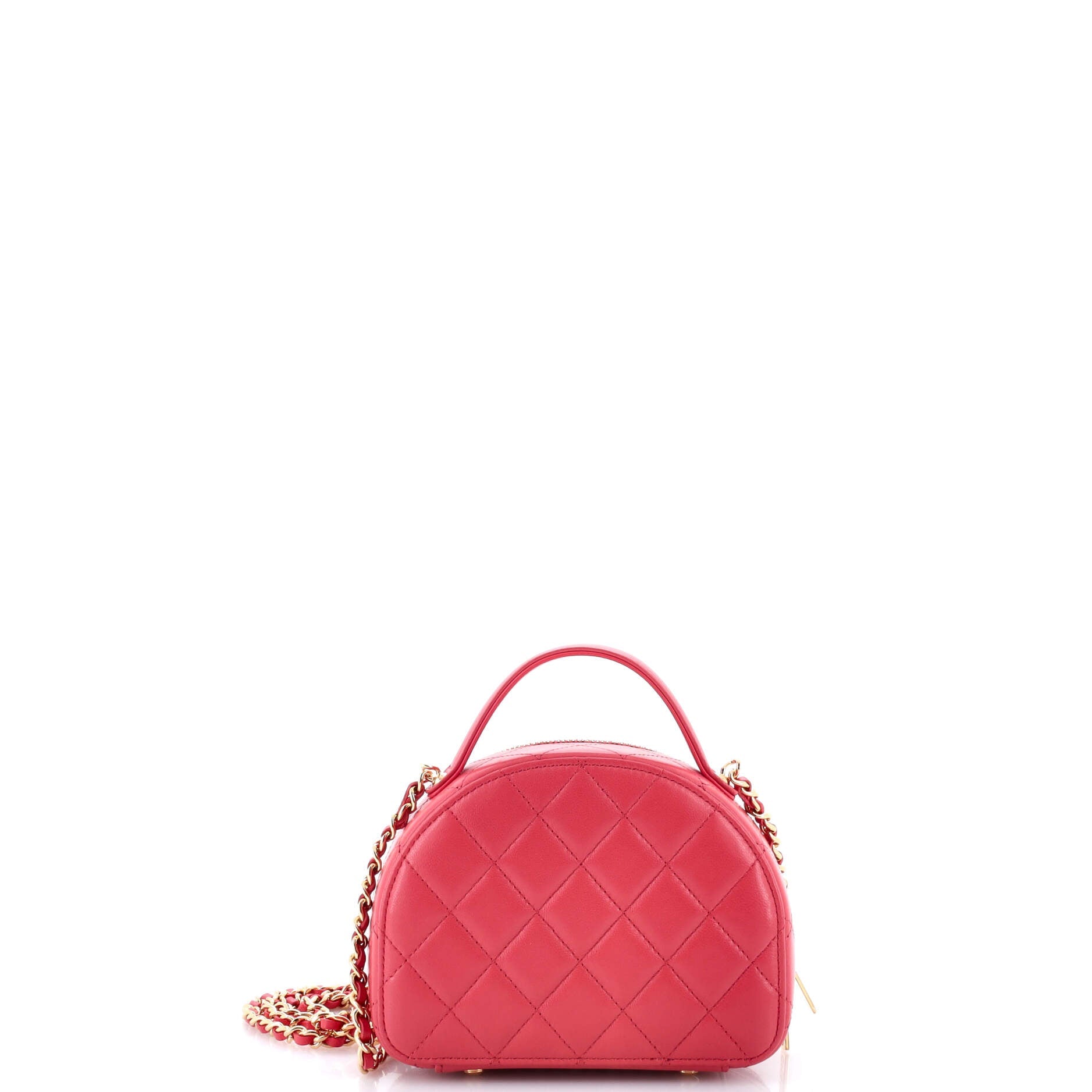 Chic Riviera Vanity Case with Chain Quilted Lambskin