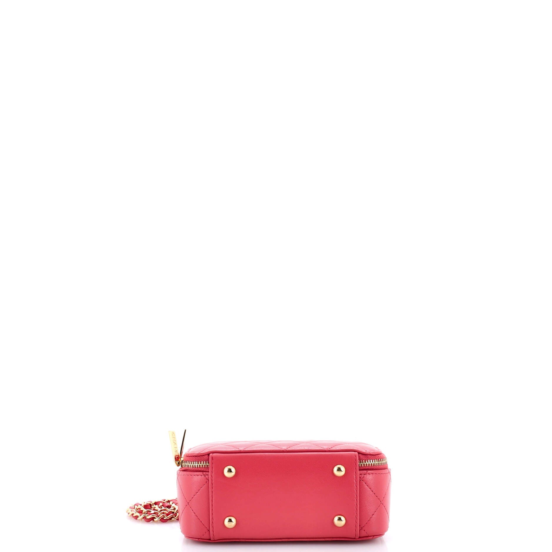 Chic Riviera Vanity Case with Chain Quilted Lambskin