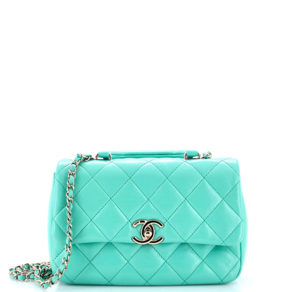 Coco Trip Flap Bag Quilted Shiny Lambskin Medium