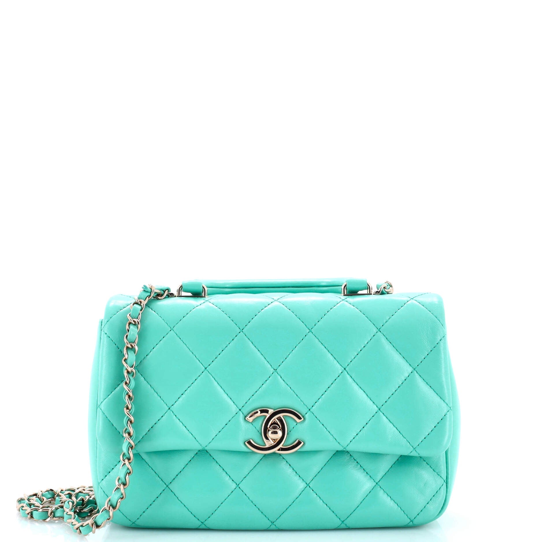 Coco Trip Flap Bag Quilted Shiny Lambskin Medium