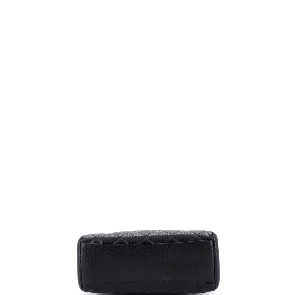 CC Compartment Chain Bowler Bag Quilted Caviar Small