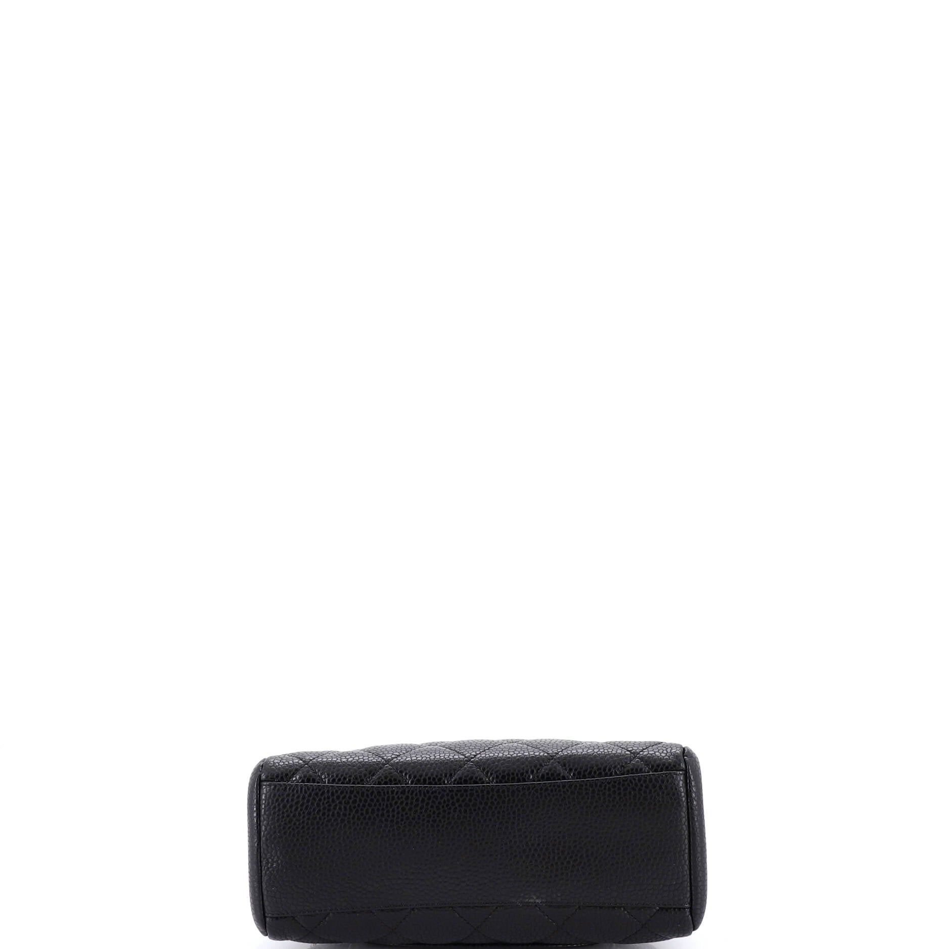 CC Compartment Chain Bowler Bag Quilted Caviar Small