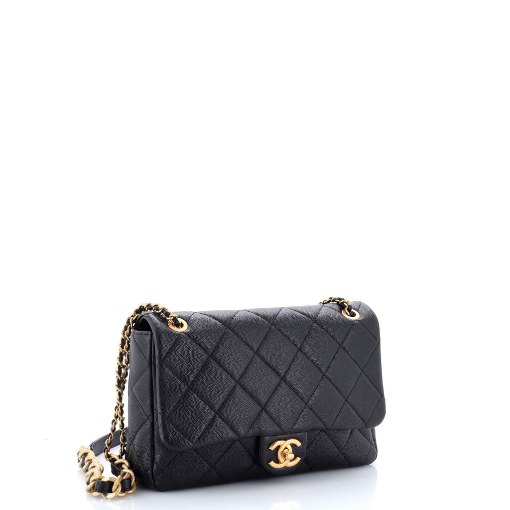 CC Multi Chain Flap Bag Quilted Caviar Medium