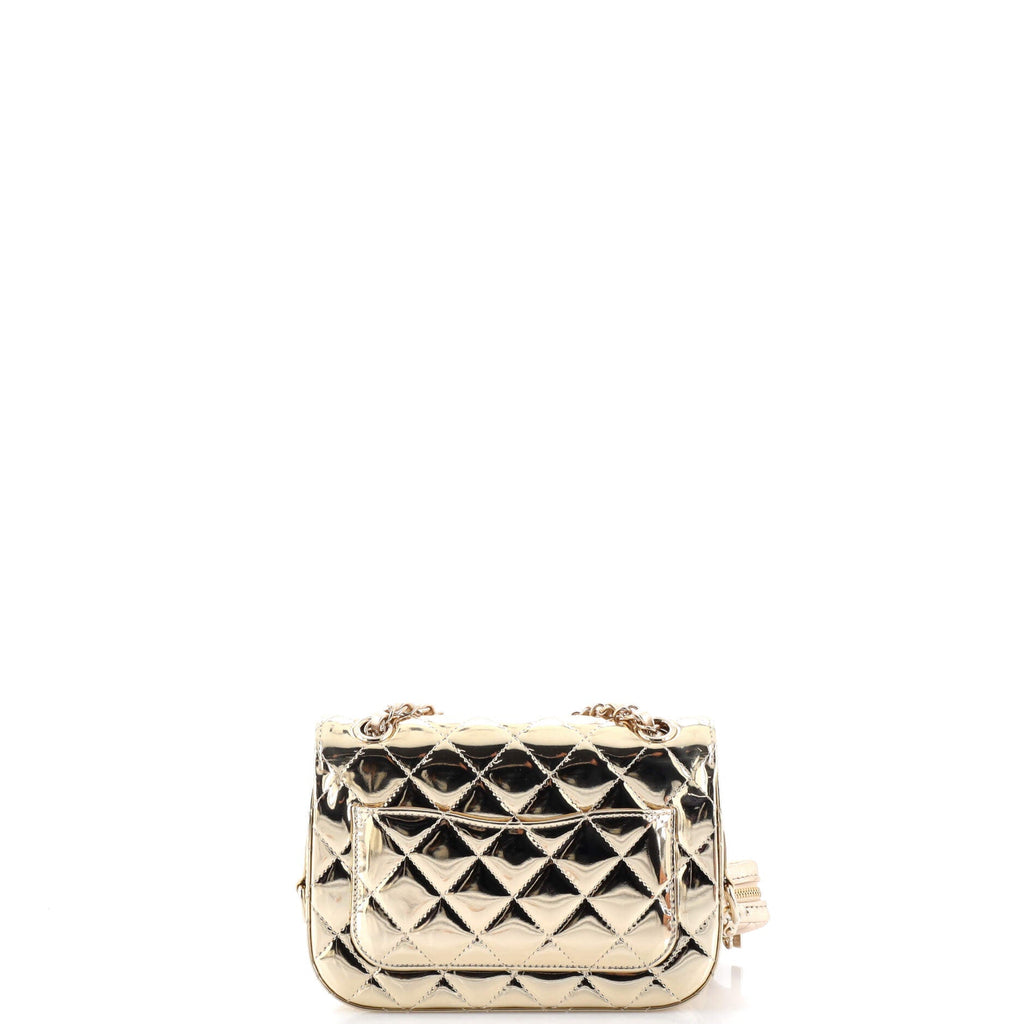 Classic Single Flap Bag with Star Coin Purse Quilted Metallic Leather Mini