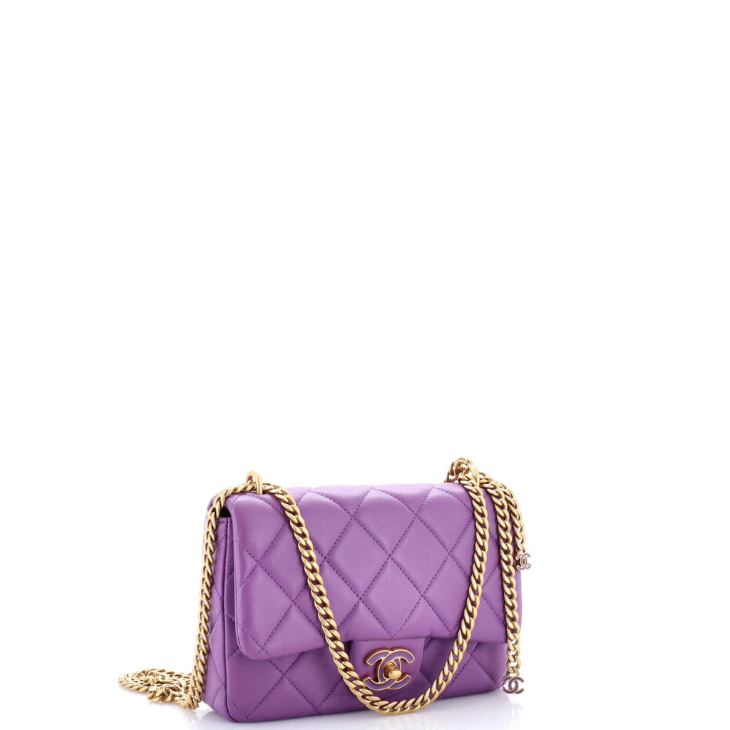 Pending CC Square Flap Bag Quilted Lambskin Small