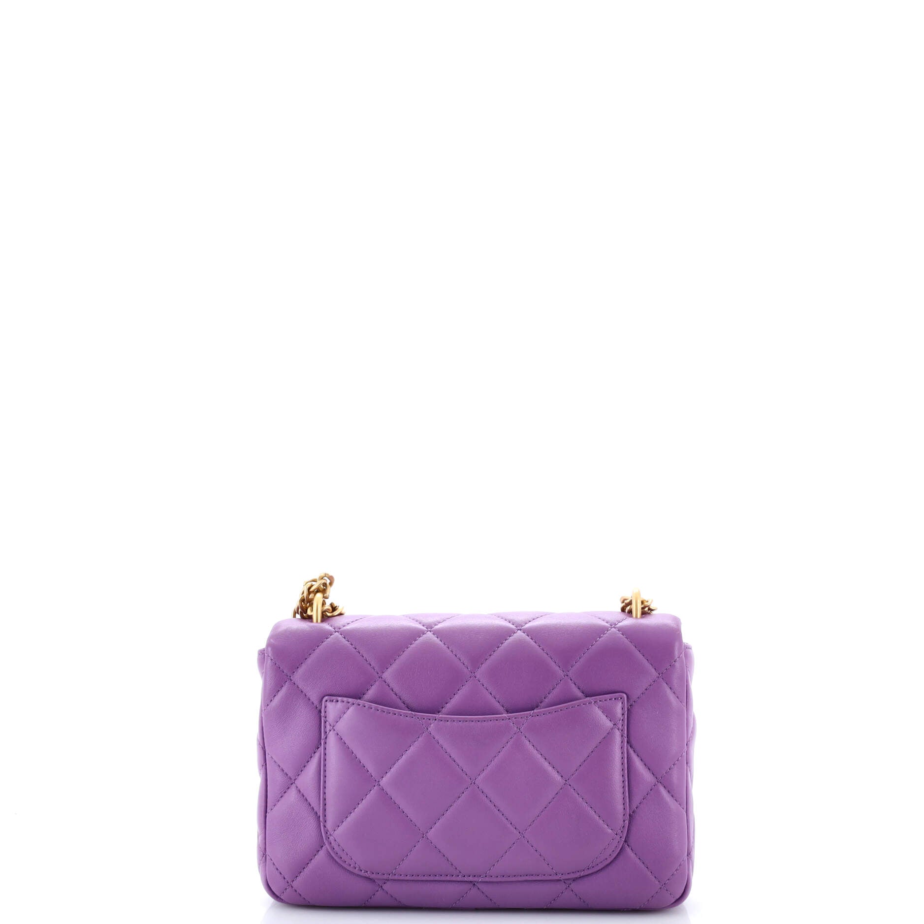 Pending CC Square Flap Bag Quilted Lambskin Small