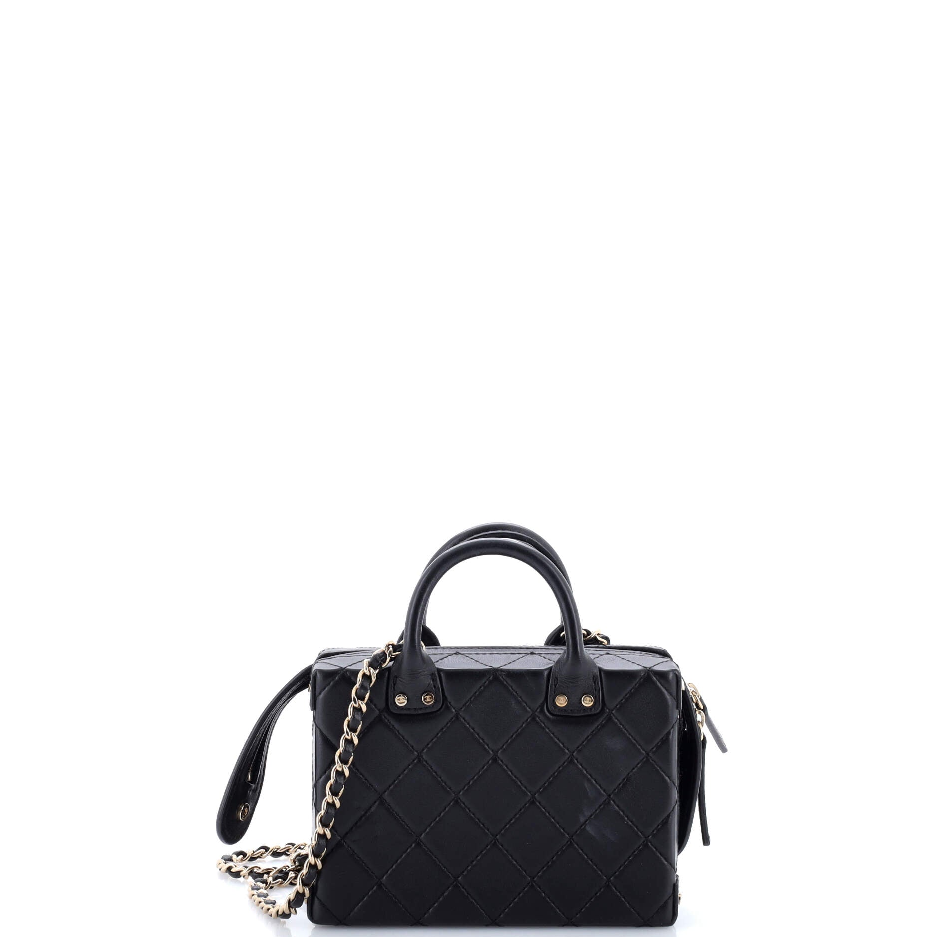 CC Square Convertible Vanity Case Quilted Calfskin Small