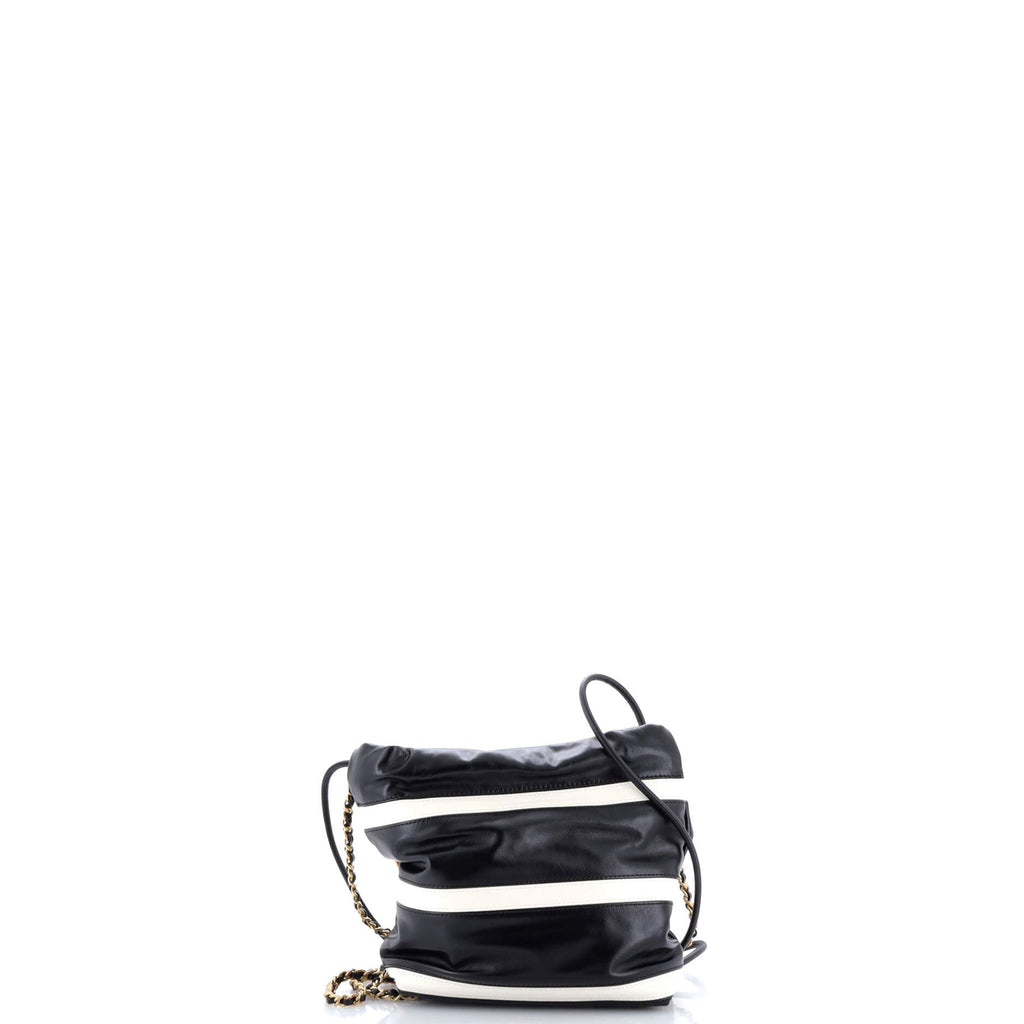 22 Chain Hobo Striped Shiny Calfskin Mini