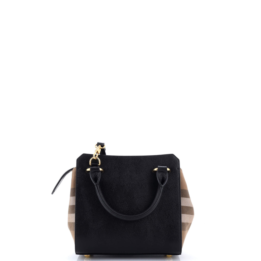 Banwell Tote Leather and House Check Canvas Mini