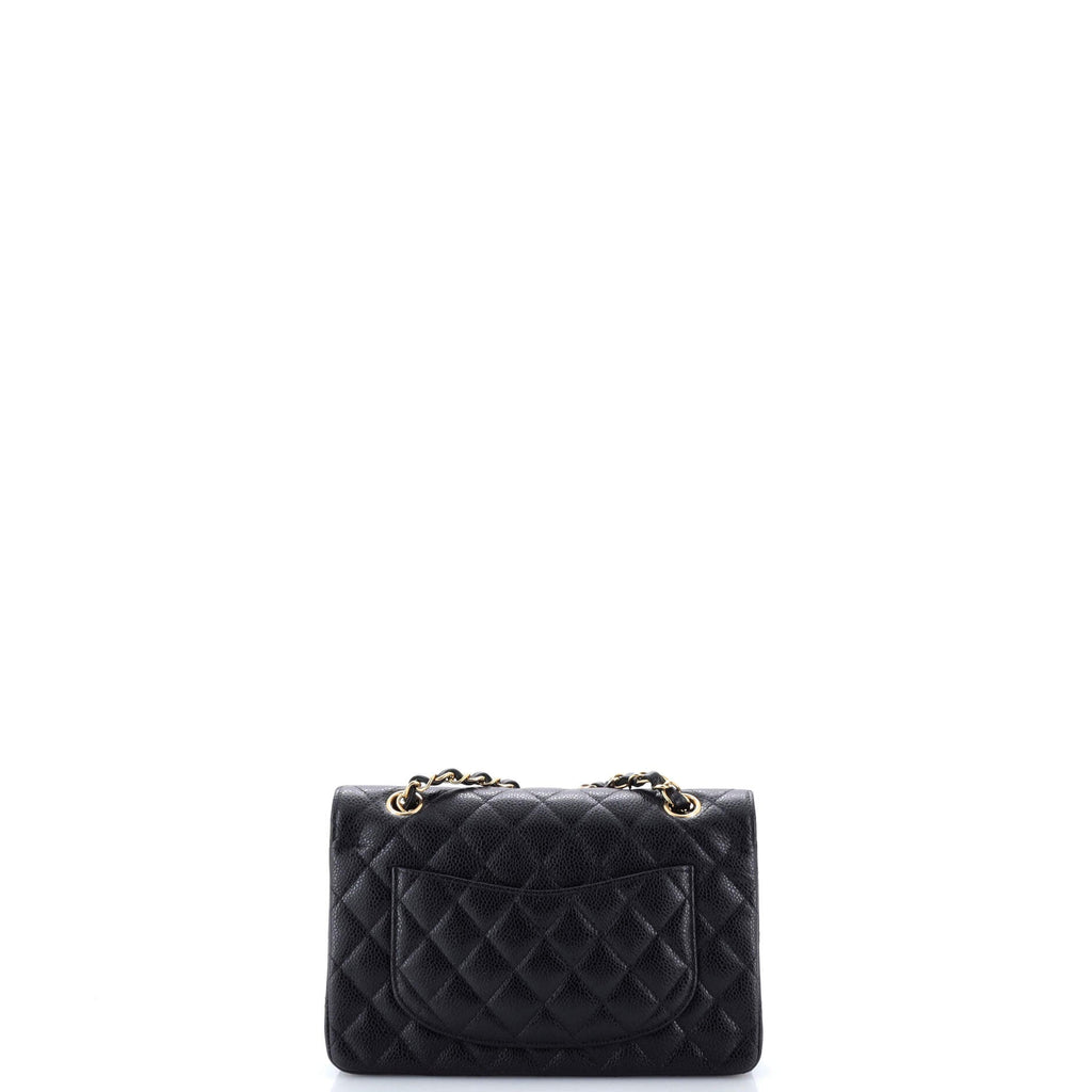 Classic Double Flap Bag Quilted Caviar Small