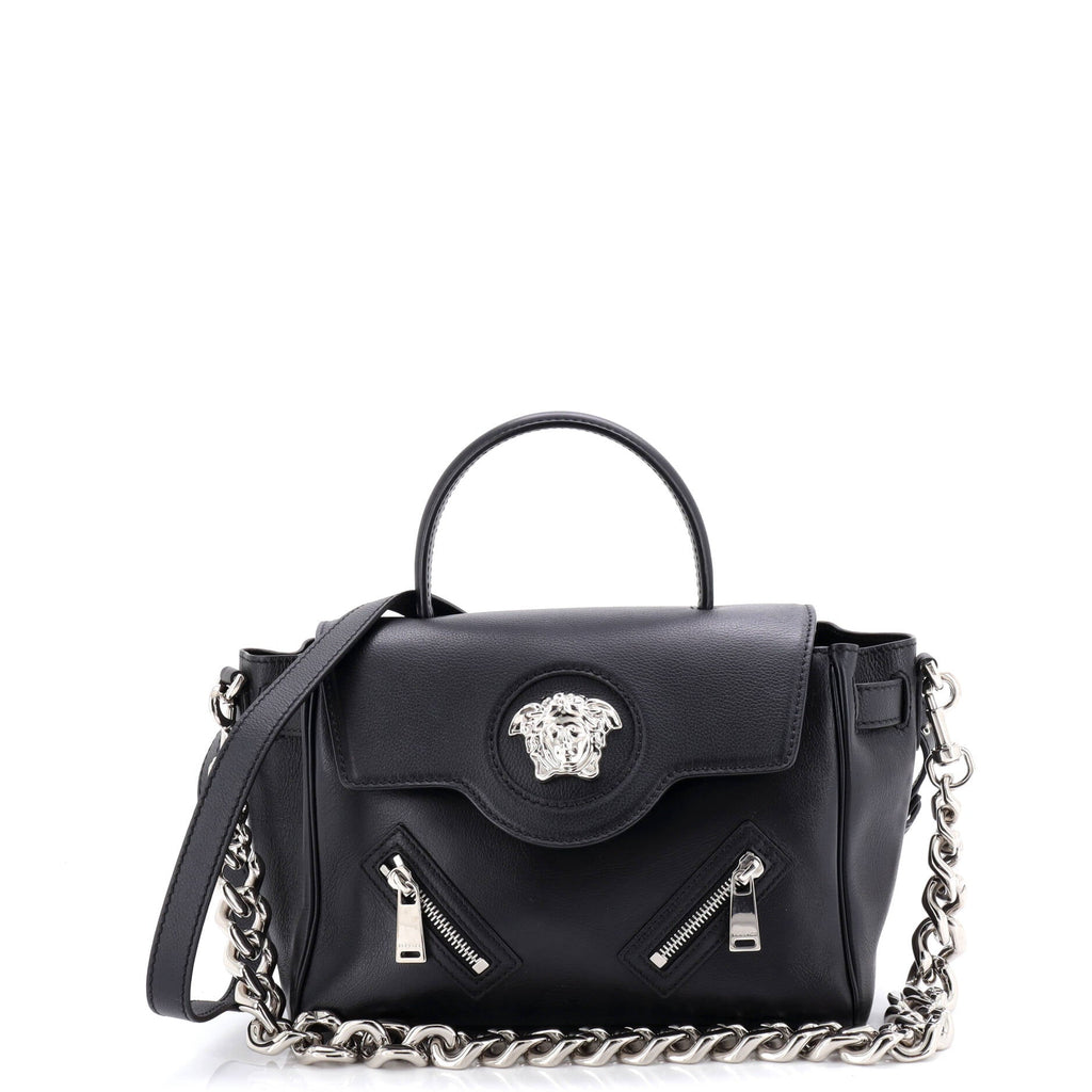 La Medusa Top Handle Bag Leather with Zipper Detail Medium