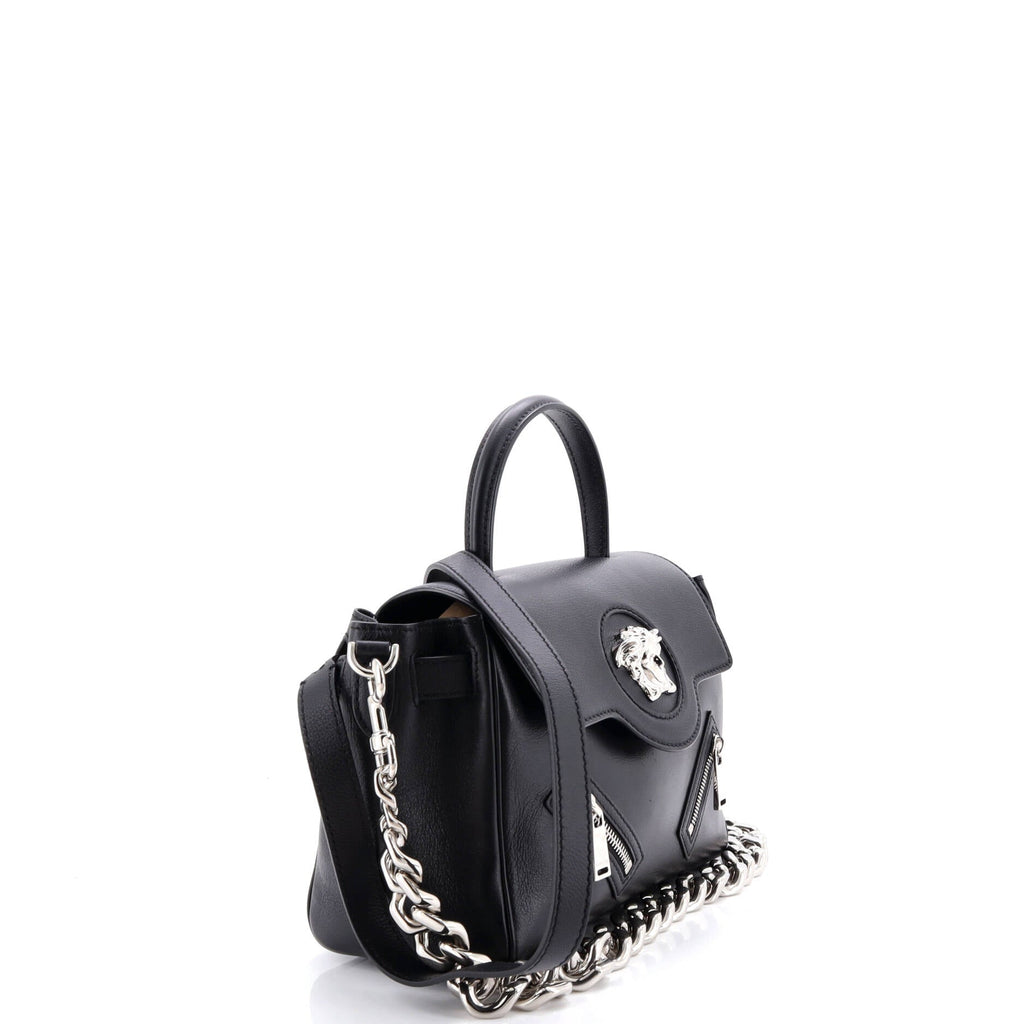 La Medusa Top Handle Bag Leather with Zipper Detail Medium