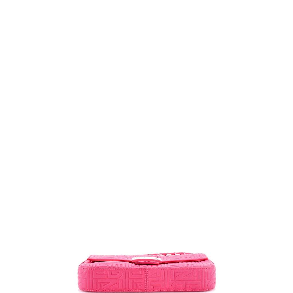 Baguette Bag Logo Embossed Leather Small