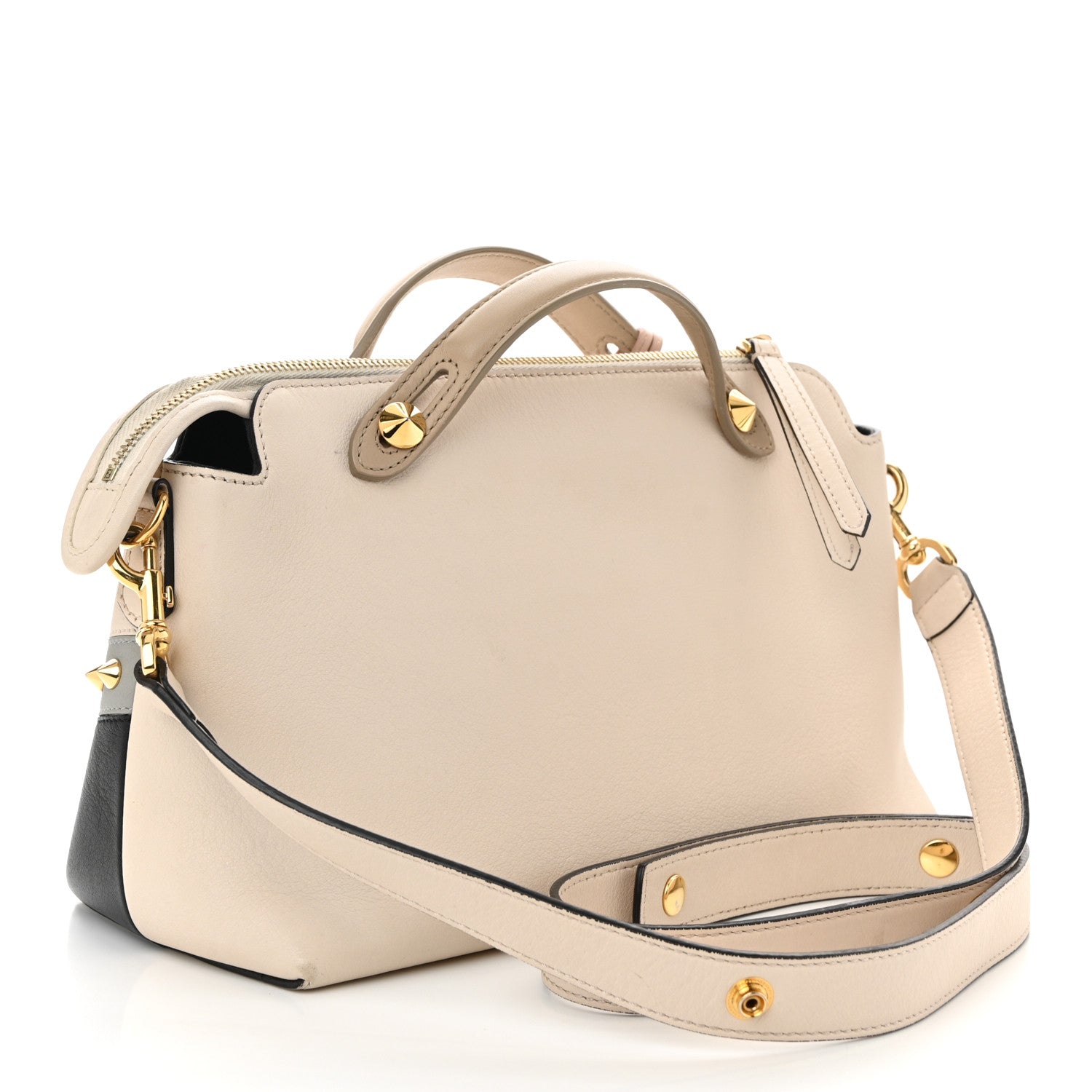 Vitello Dolce Monster Eyes Inlay Studded Medium By The Way Boston Bag Camelia Black Multicolor