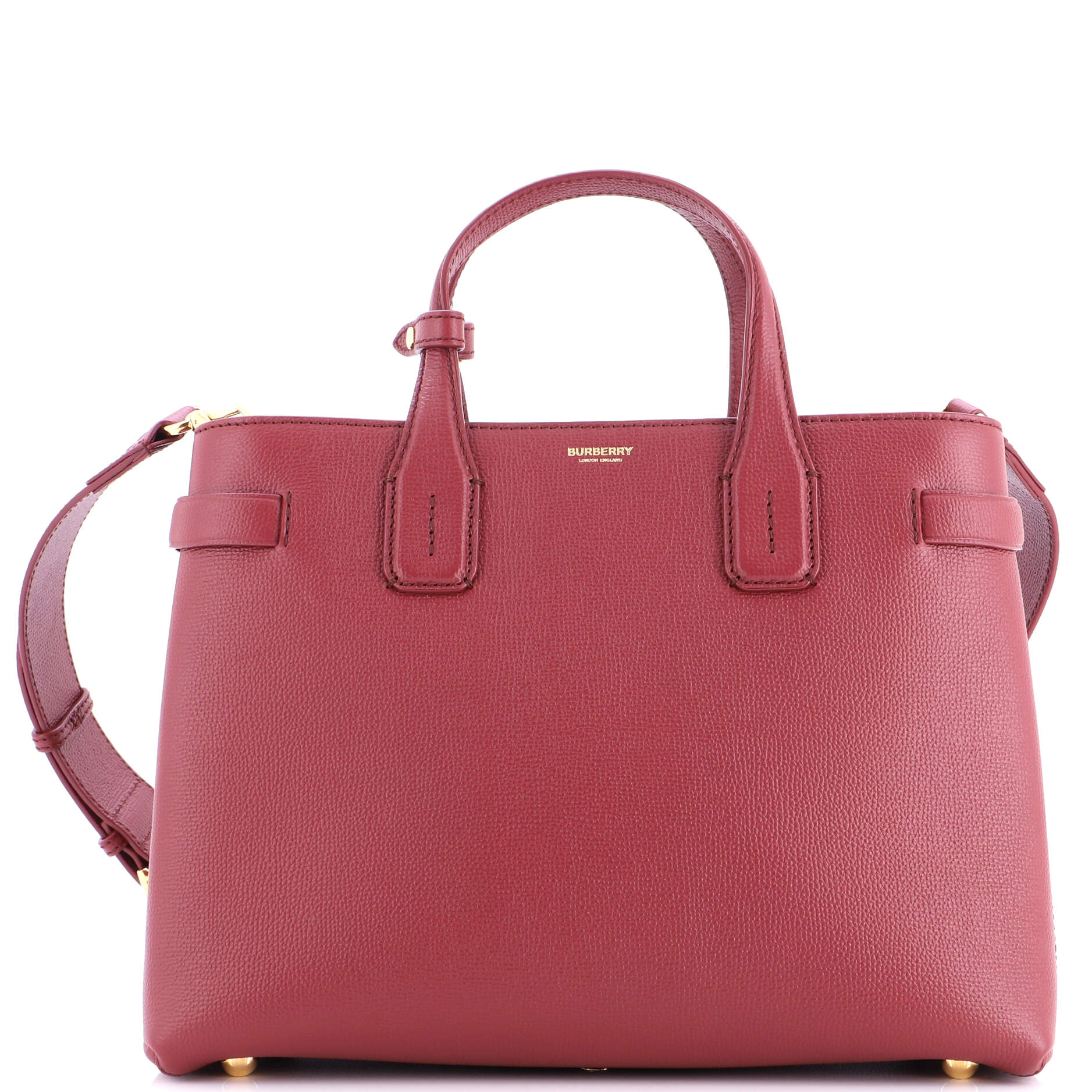 Banner NM Tote Leather with House Check Canvas Medium