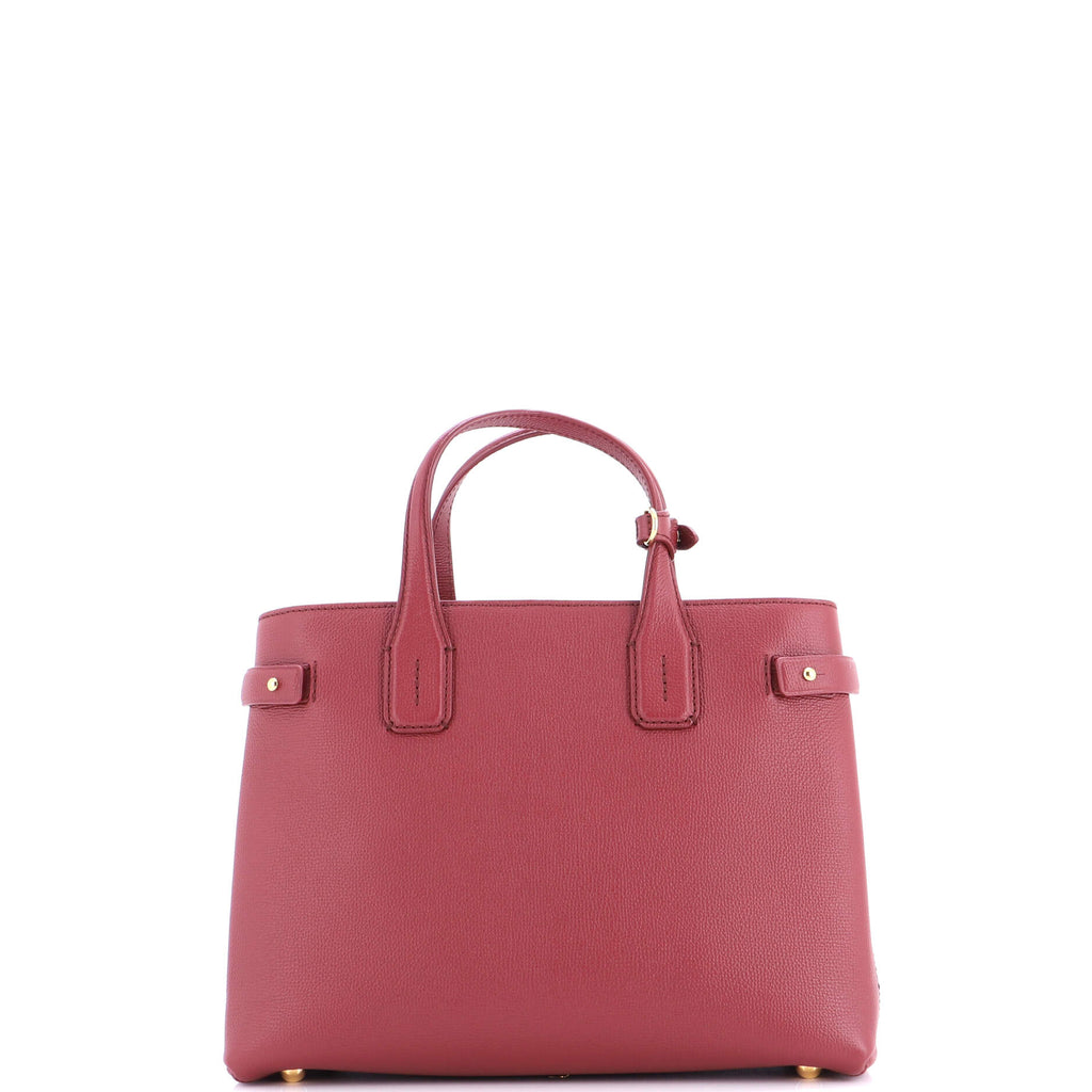 Banner NM Tote Leather with House Check Canvas Medium