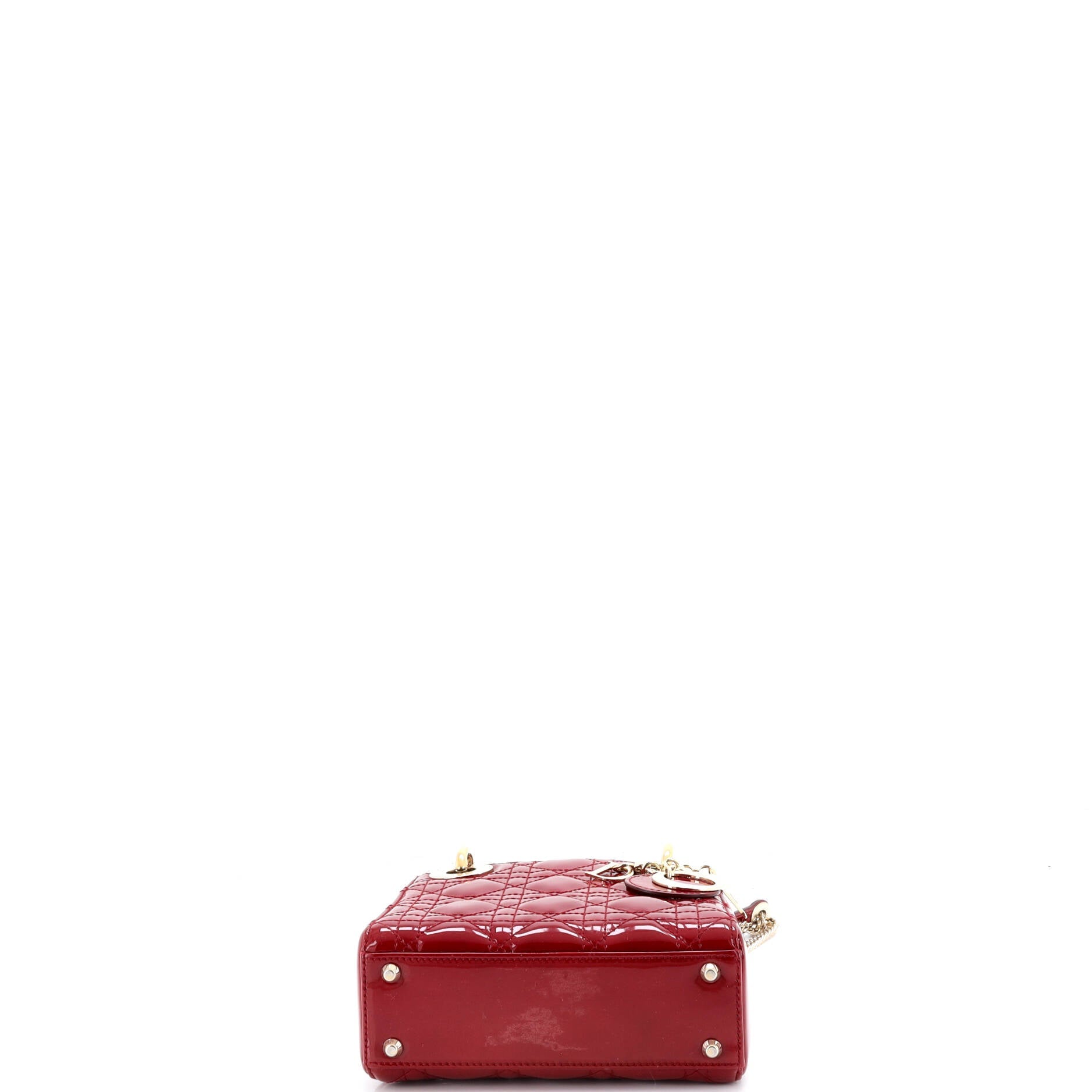 Lady Dior Chain Bag Cannage Quilt Patent Mini