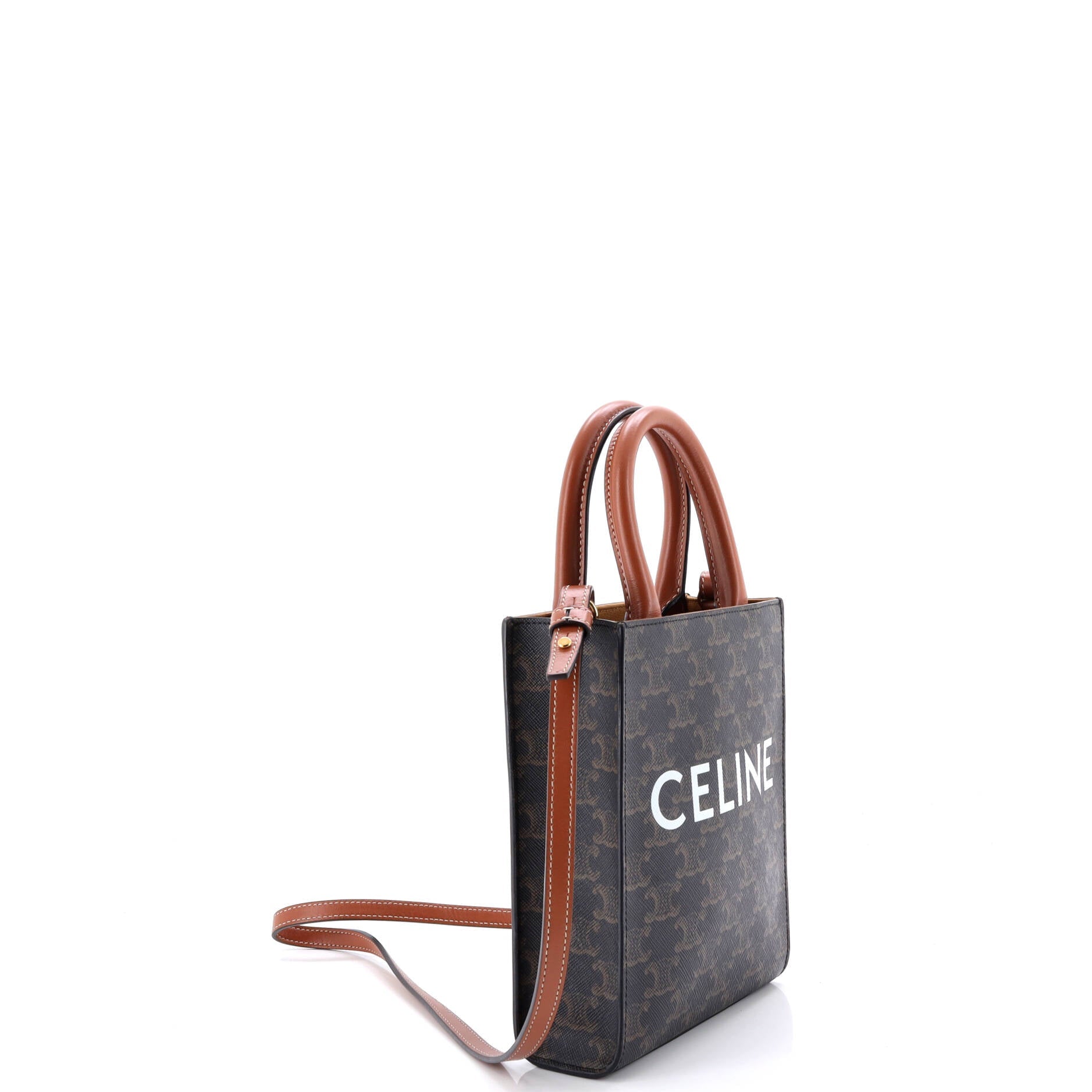 Vertical Cabas Tote Triomphe Coated Canvas Mini