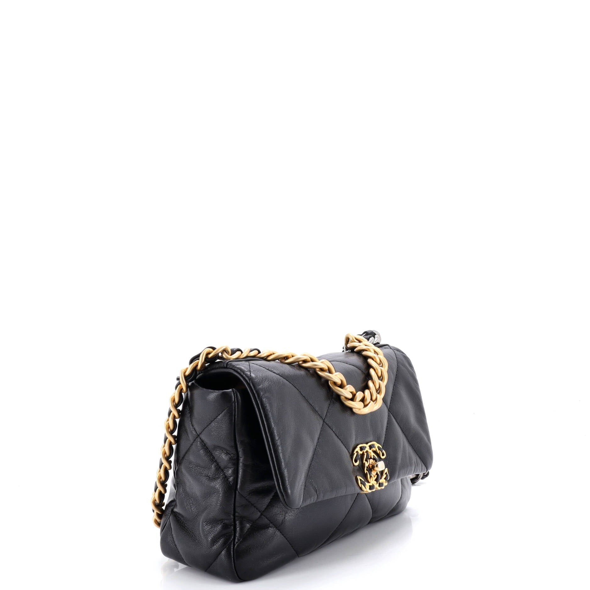 19 Flap Bag Quilted Leather Medium
