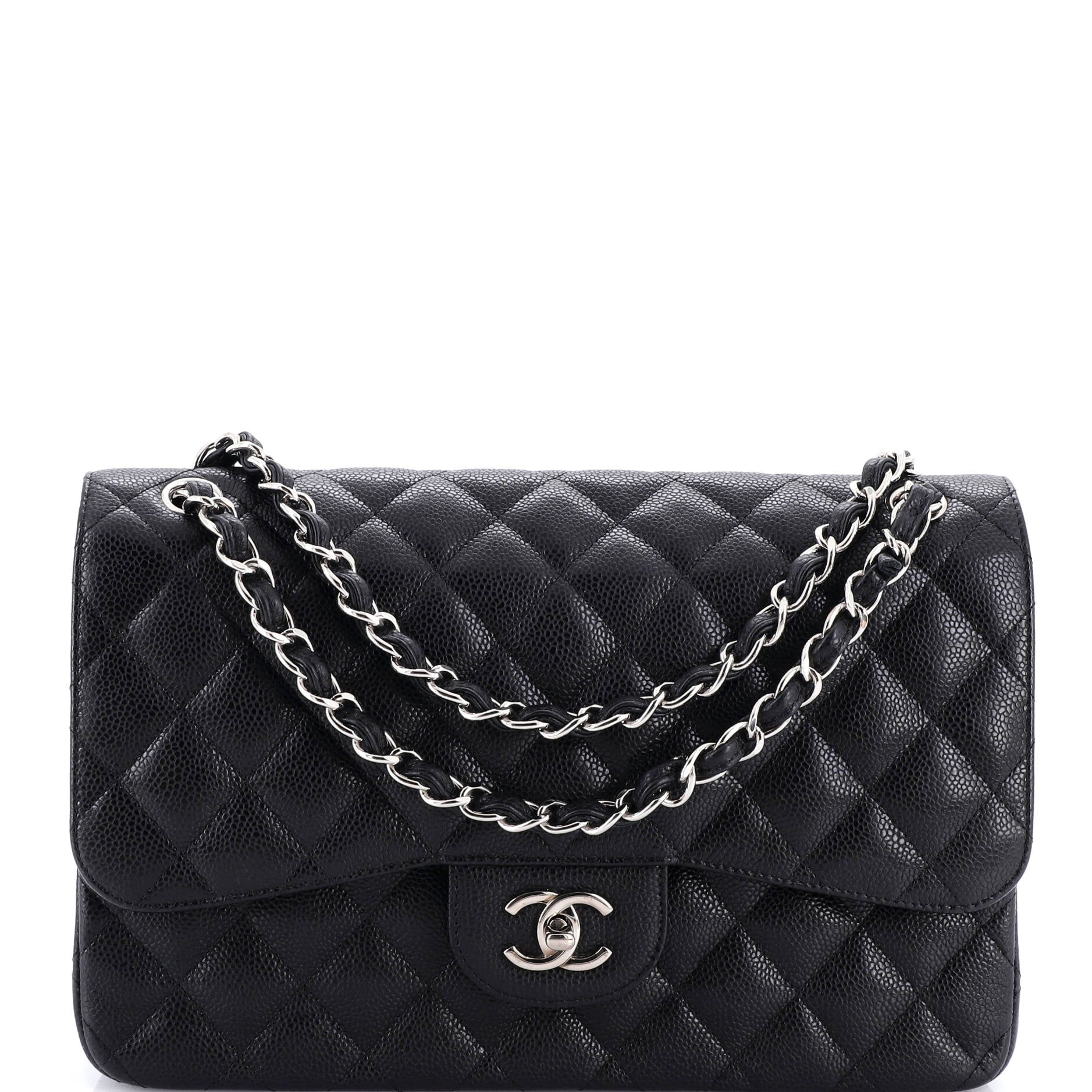 Classic Double Flap Bag Quilted Caviar Jumbo