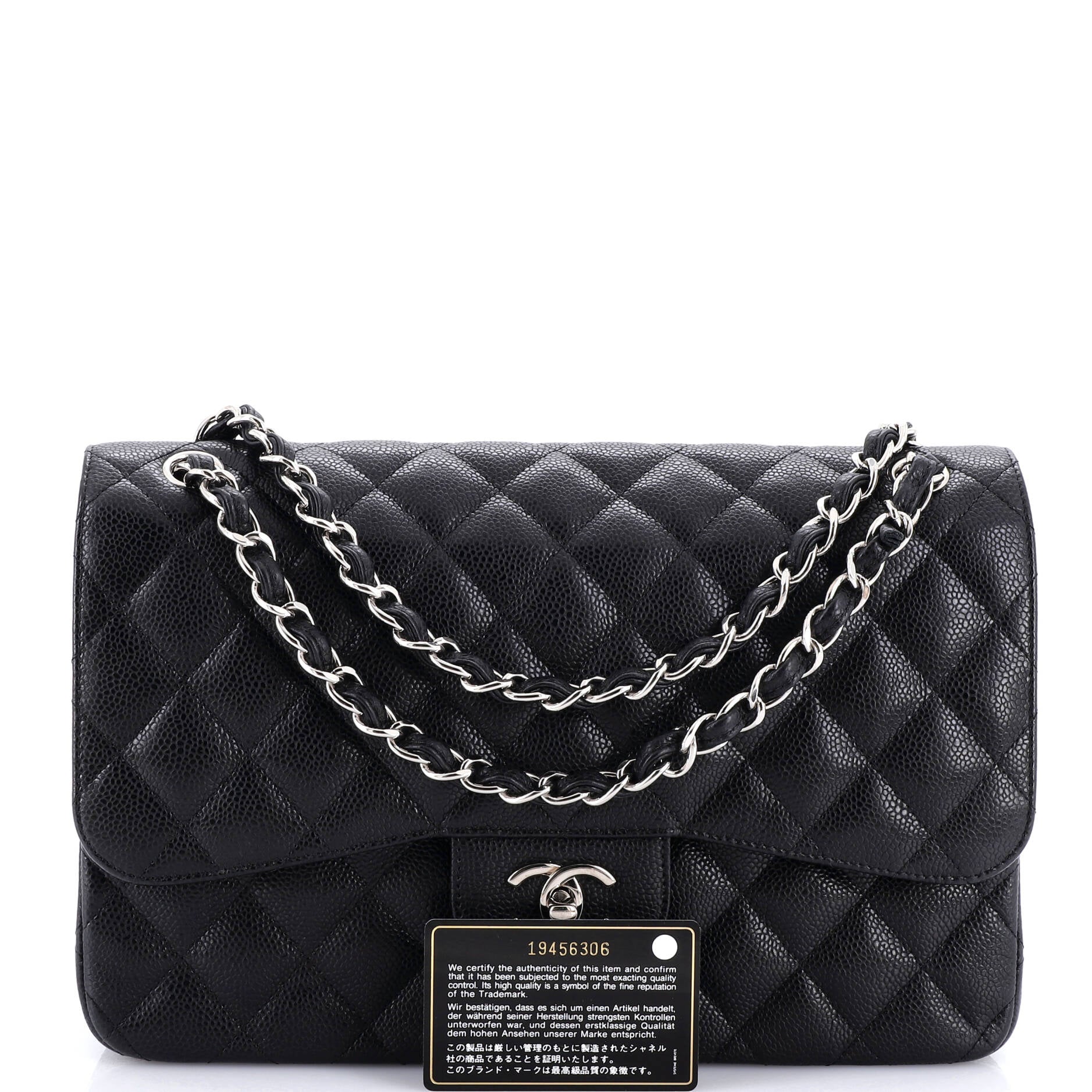 Classic Double Flap Bag Quilted Caviar Jumbo