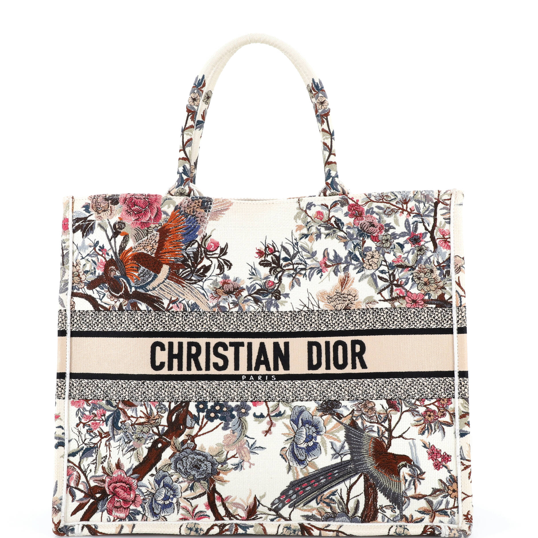 Book Tote Embroidered Canvas Large