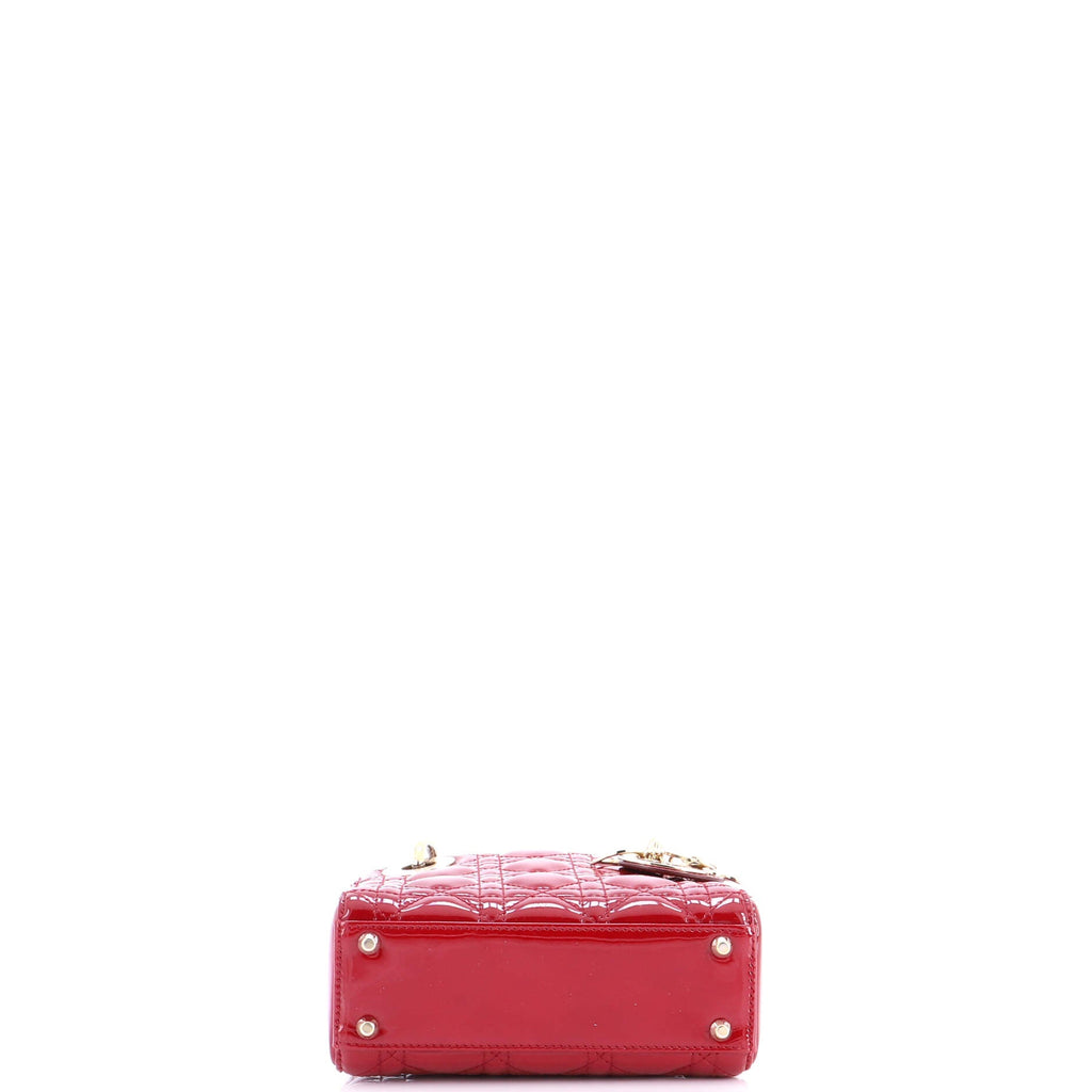 Lady Dior Chain Bag Cannage Quilt Patent Mini
