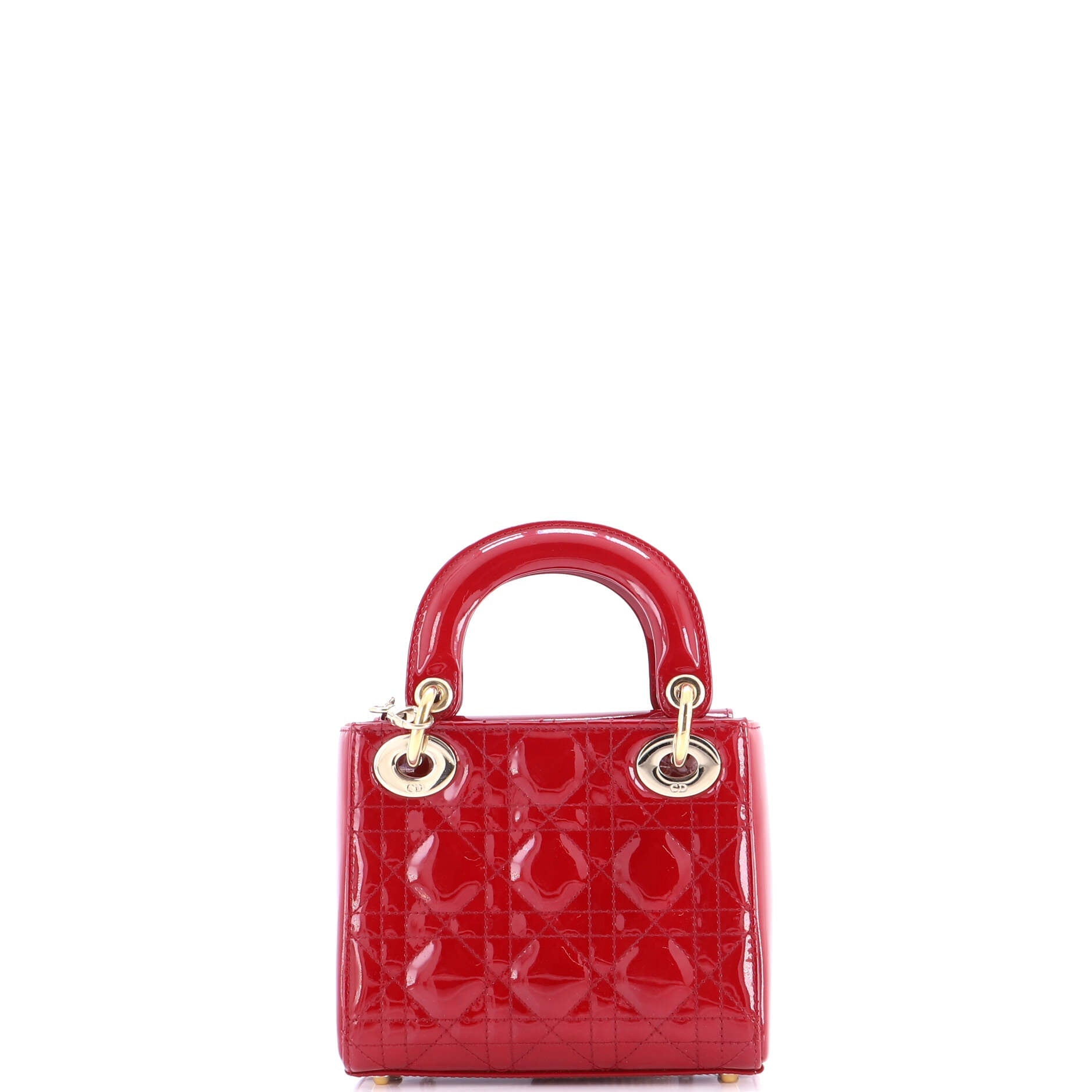 Lady Dior Chain Bag Cannage Quilt Patent Mini