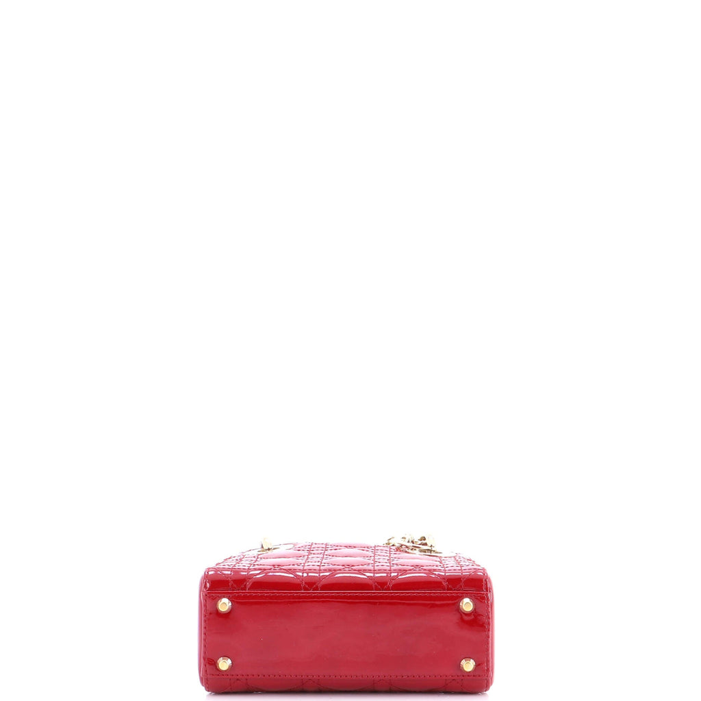 Lady Dior Chain Bag Cannage Quilt Patent Mini