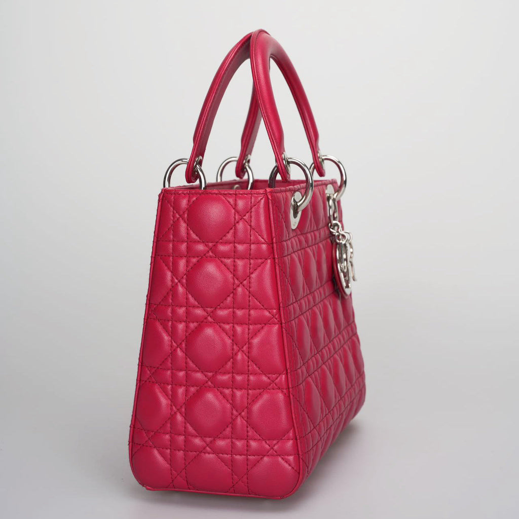 Christian Dior Lady Dior Bag Medium Red Cannage Lambskin Handbag