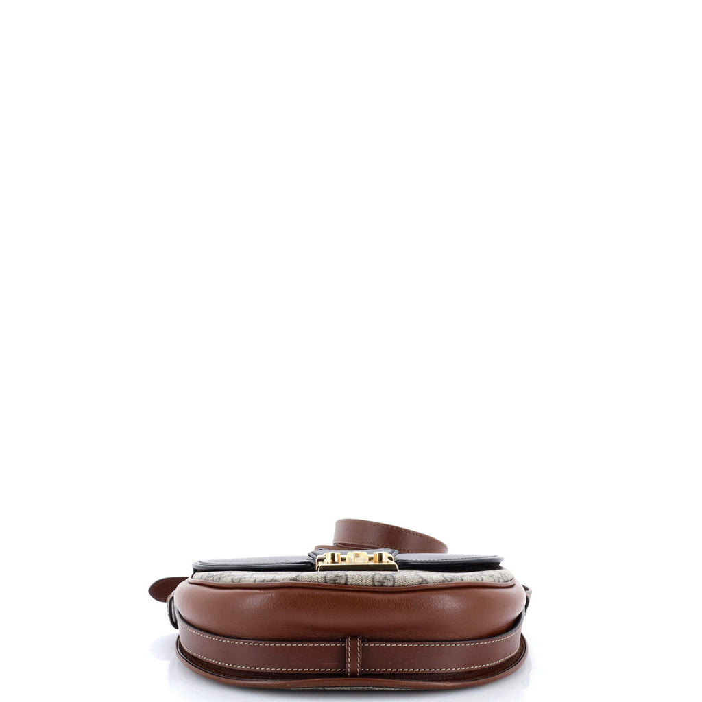 Padlock Saddle Shoulder Bag GG Coated Canvas and Leather Small