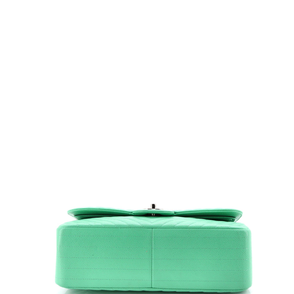 Classic Double Flap Bag Chevron Caviar Jumbo