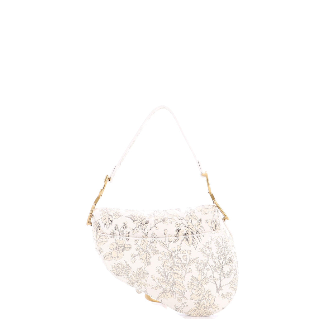 Saddle Handbag with Strap Printed Leather Medium