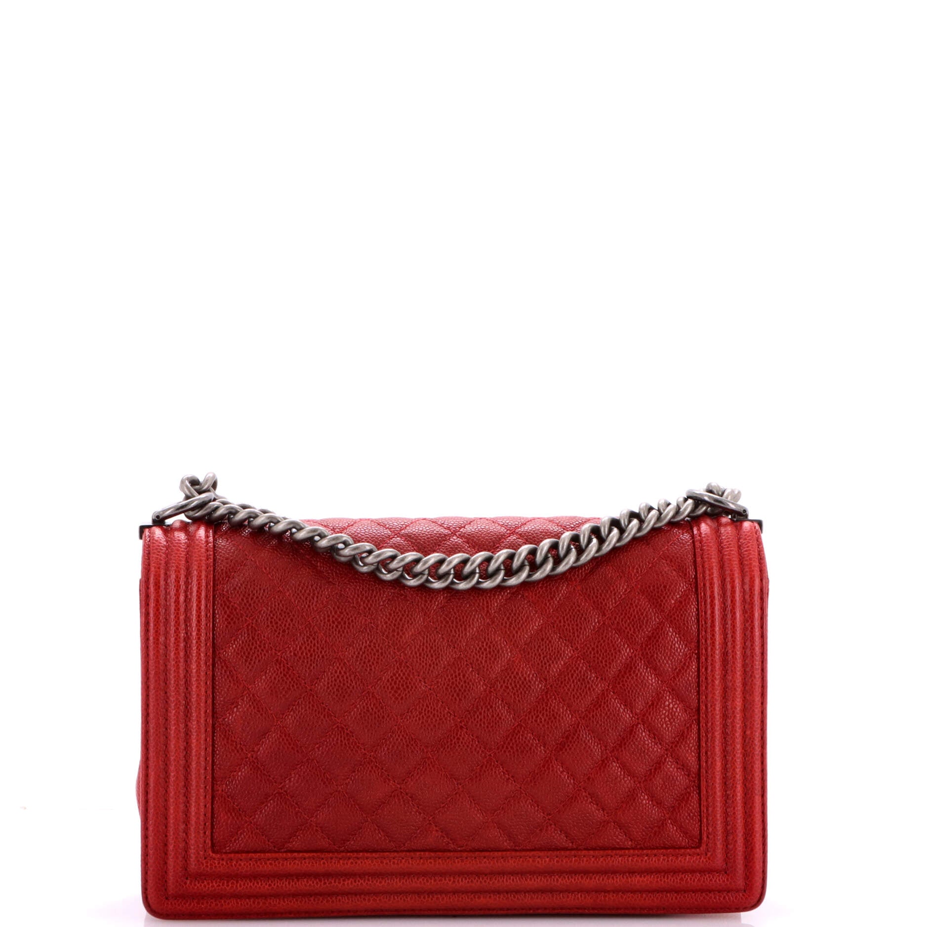 Boy Flap Bag Quilted Caviar New Medium