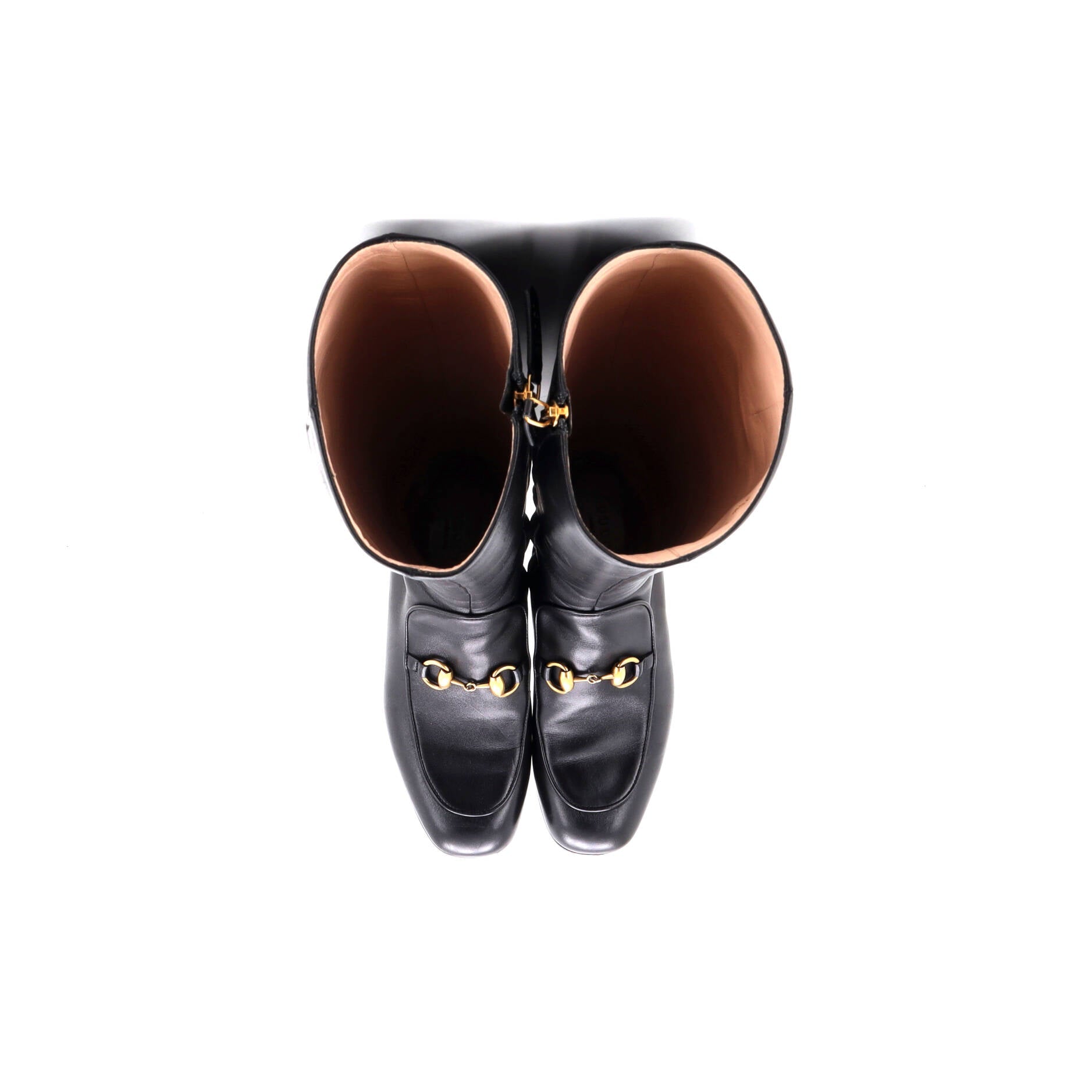 Women's Horsebit Knee High Embellished Heel Boots Leather