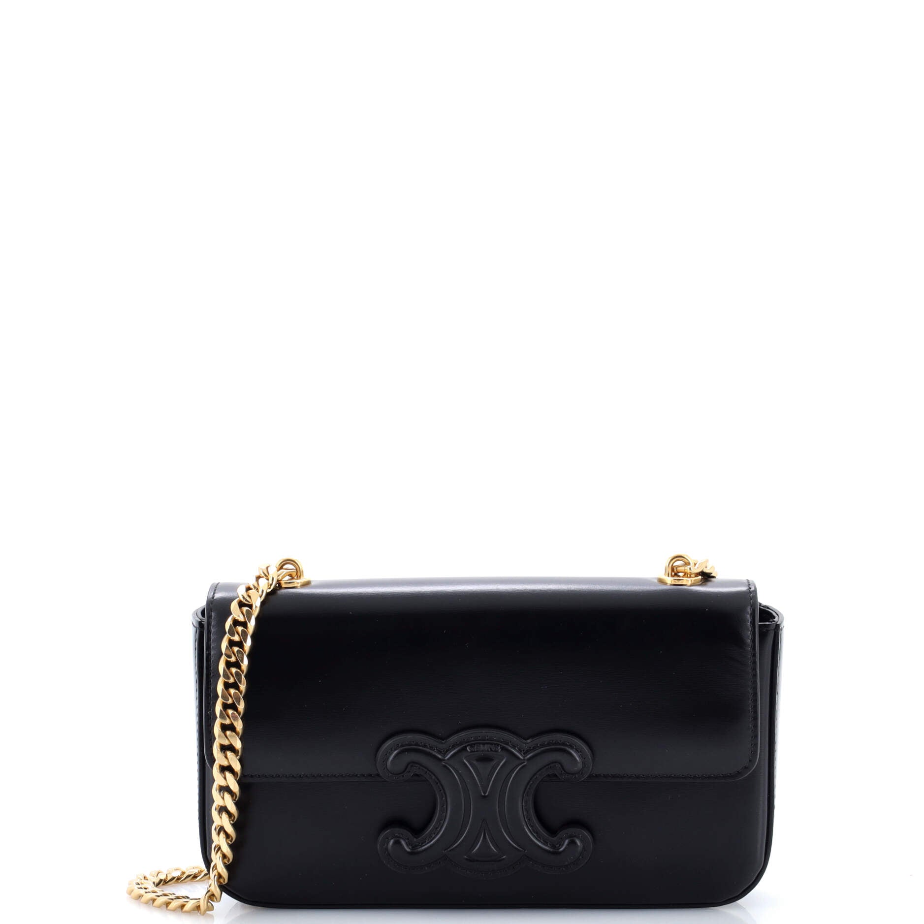 Triomphe Chain Shoulder Bag Leather Small