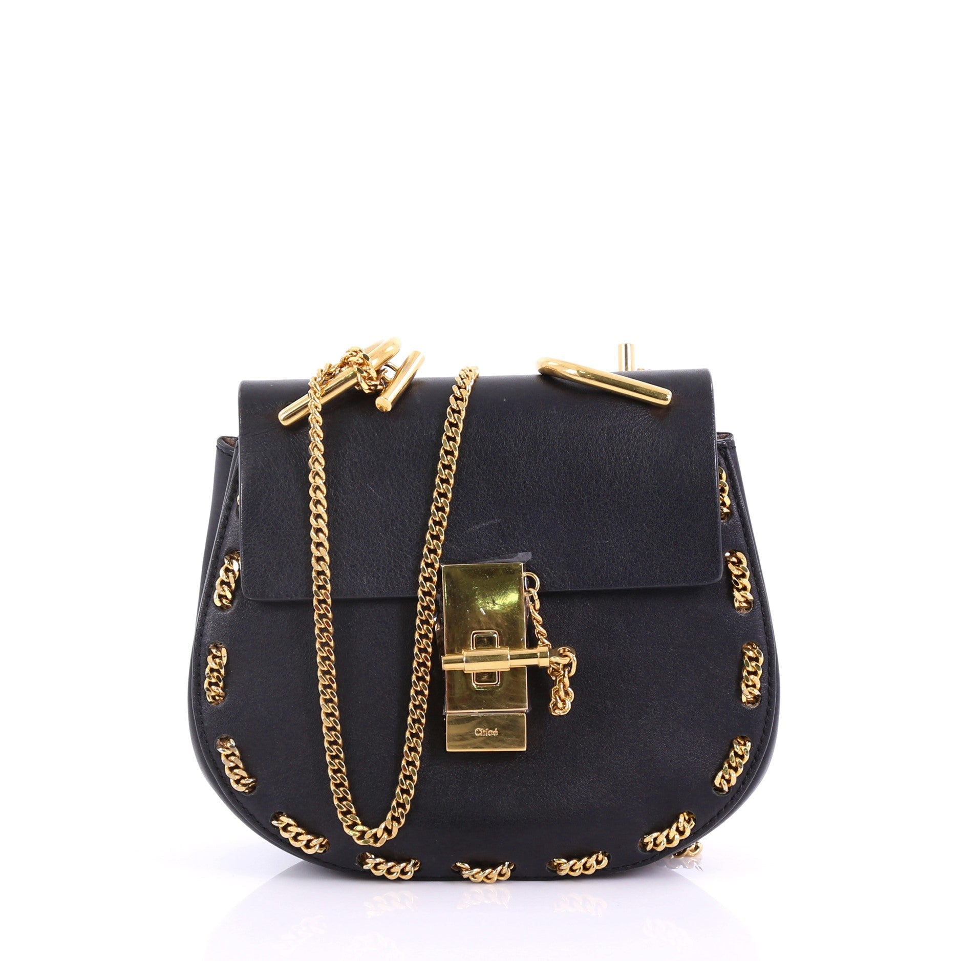 Drew Crossbody Bag Chain Embellished Leather Mini