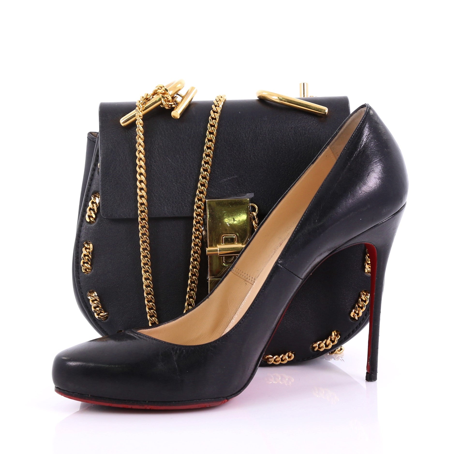 Drew Crossbody Bag Chain Embellished Leather Mini