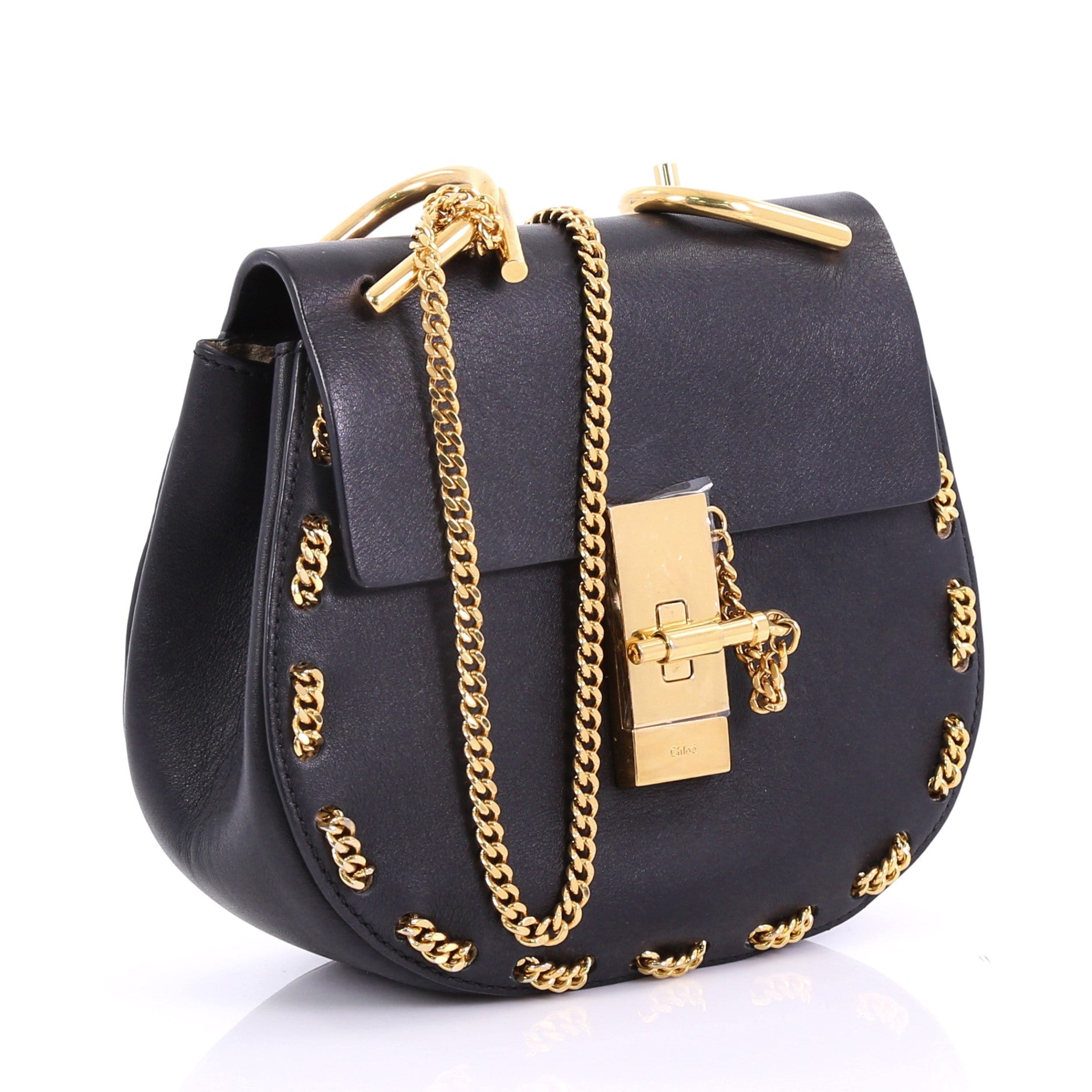 Drew Crossbody Bag Chain Embellished Leather Mini