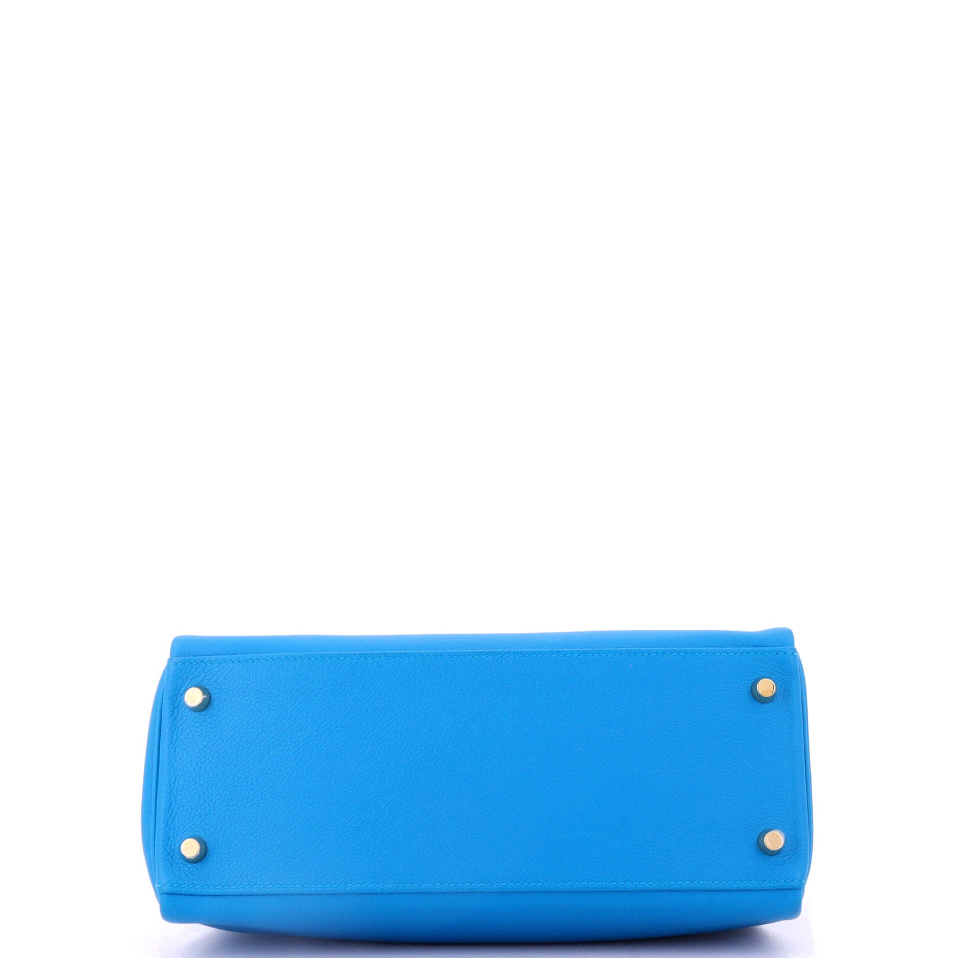 Kelly Handbag Bleu Zanzibar Evercolor with Gold Hardware 28