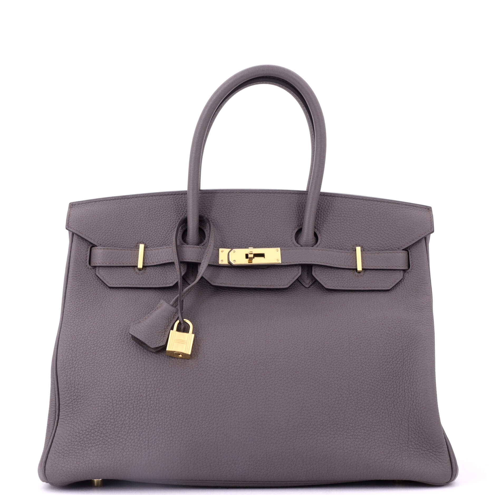 Birkin Handbag Grey Togo with Gold Hardware 35
