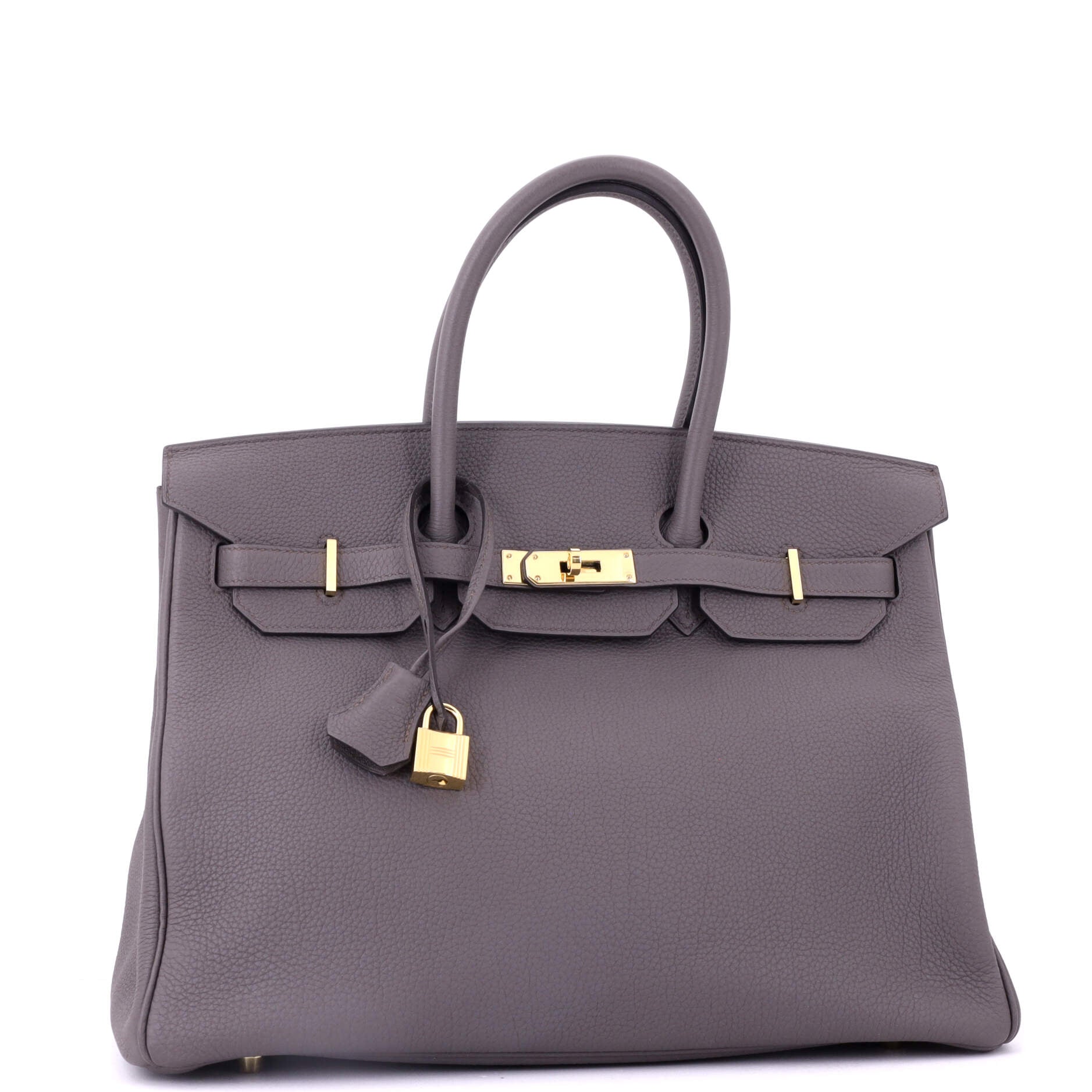 Birkin Handbag Grey Togo with Gold Hardware 35
