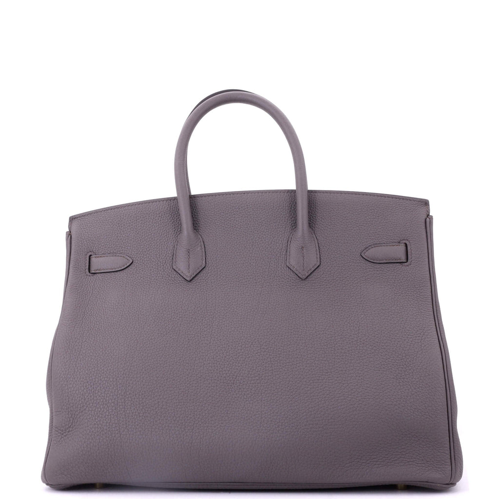 Birkin Handbag Grey Togo with Gold Hardware 35