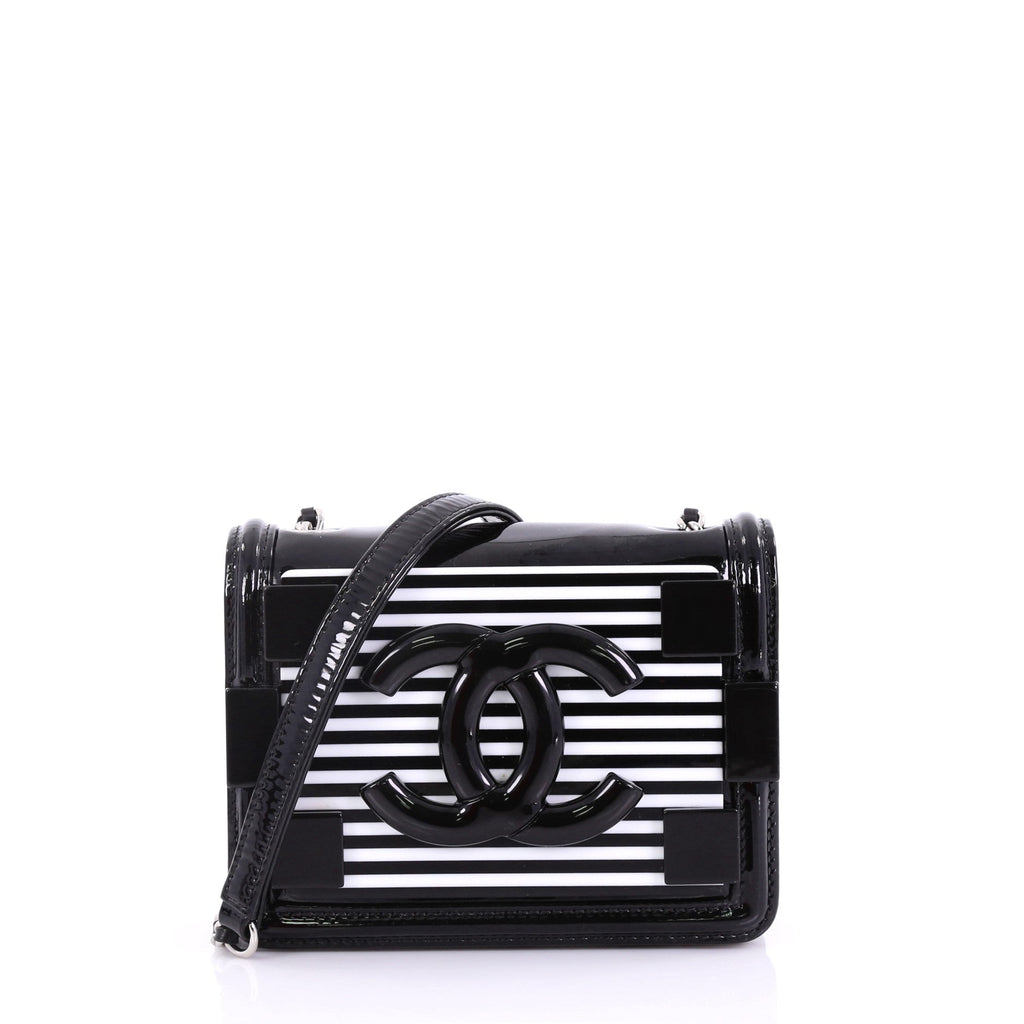 Boy Brick Flap Bag Striped Patent and Plexiglass Mini